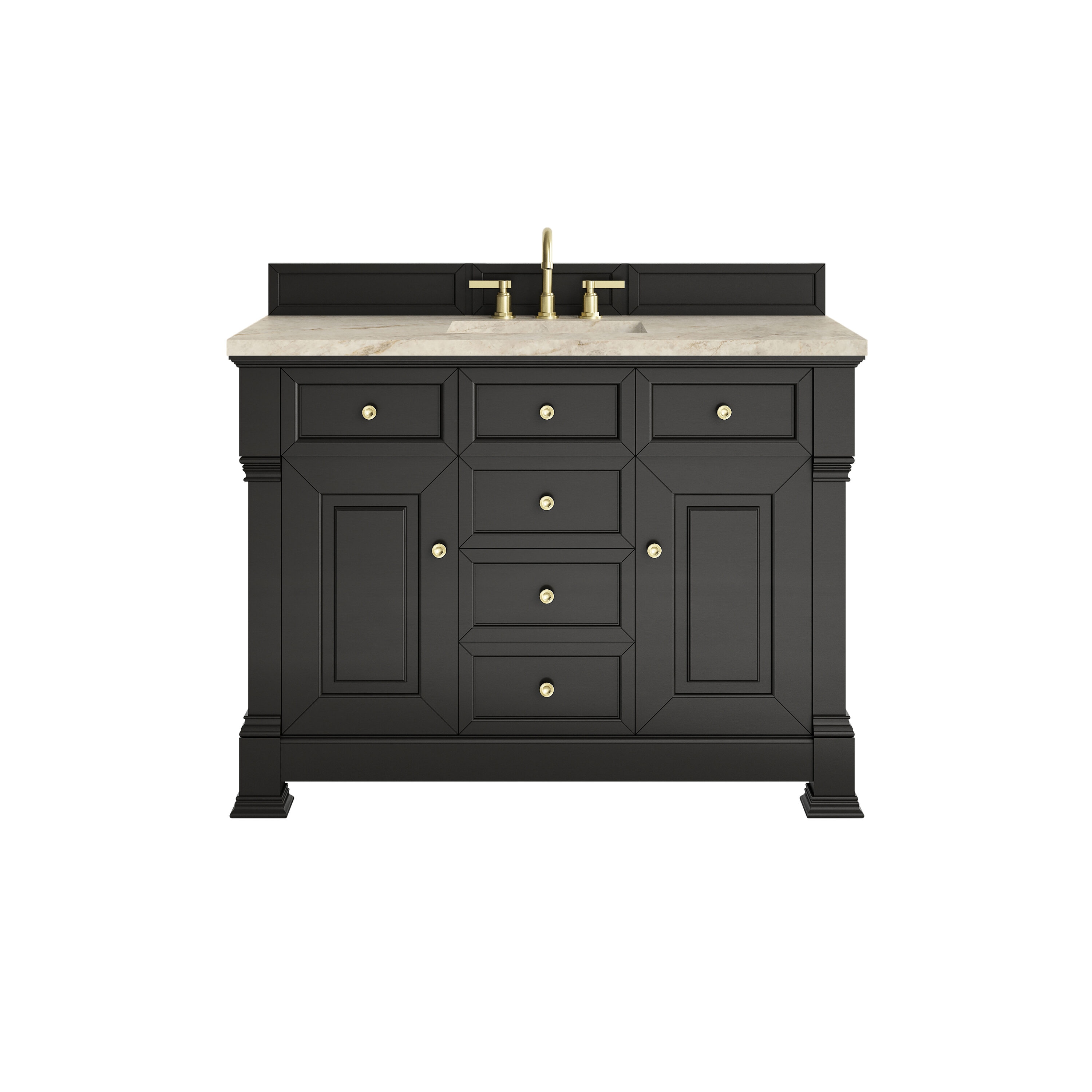 James Martin Vanities Brookfield 48-in Black Onyx Undermount Single Sink Bathroom Vanity with Tajnar Quartz Top