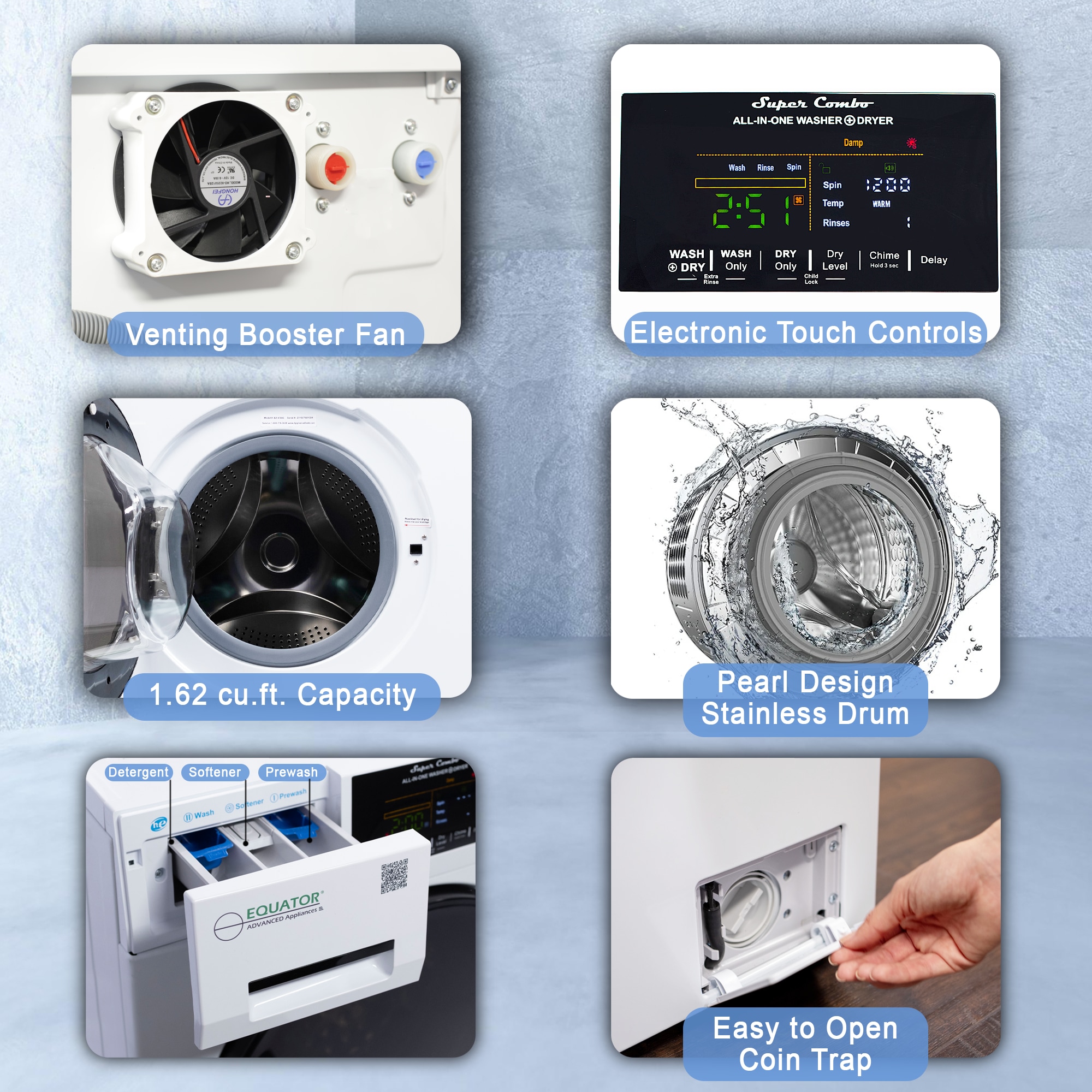 Equator Advanced Appliances EZ 4800 V WHITE Combination-Washers-Dryers - View #11
