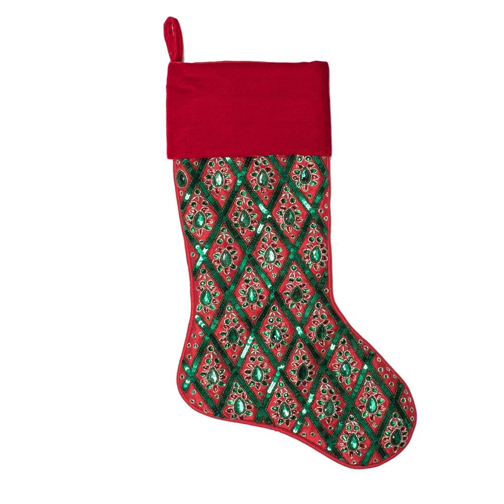 Vickerman QTX191503 8-in Multiple Colors Christmas Stocking