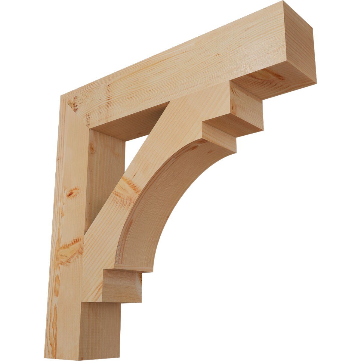 Ekena Millwork BKT06X32X32MRC05SDF Merced block smooth 5-1/2-in x 32-in x 32-in Douglas fir Brown Wood Standard bracket