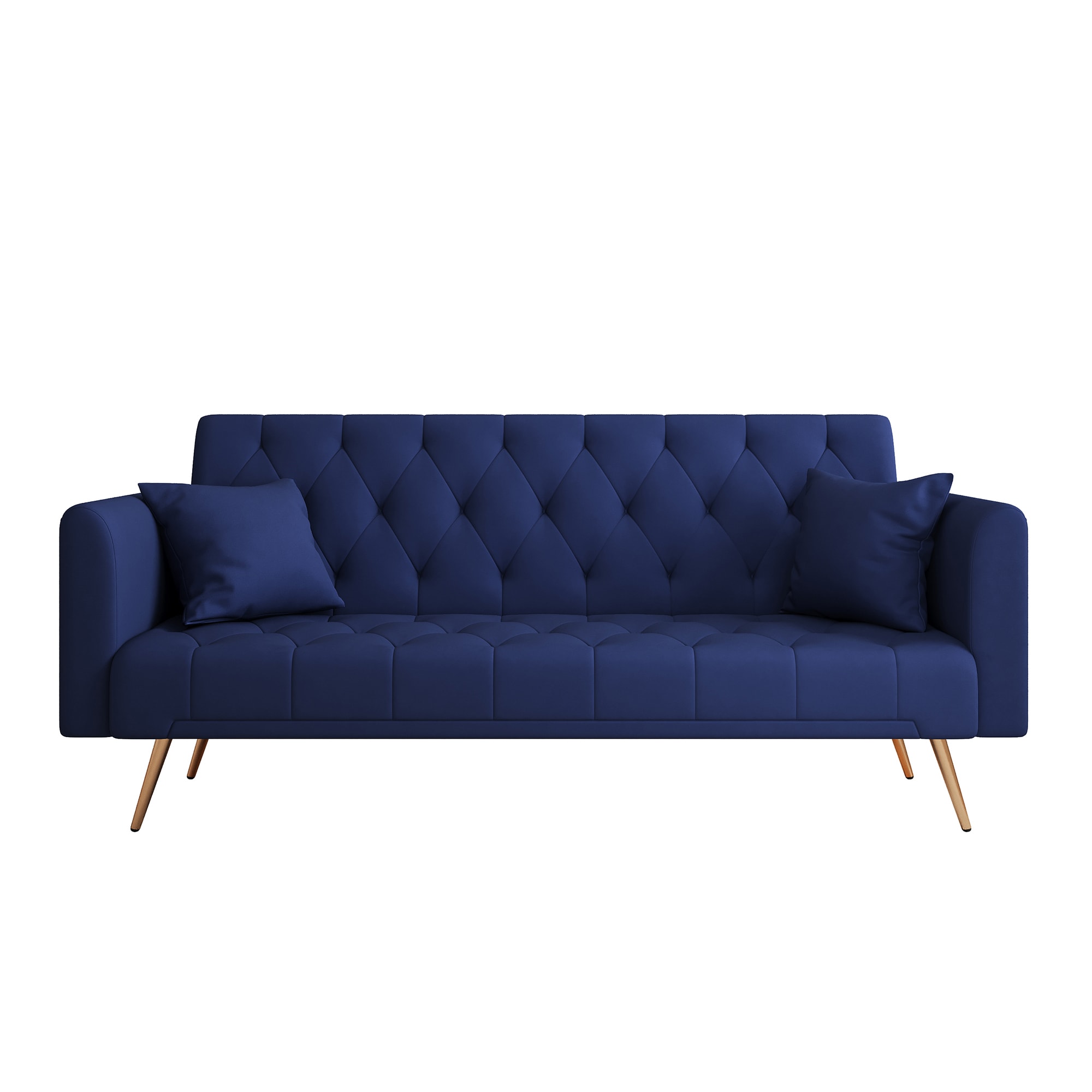 Bybafun YC5200056 71-Inches Modern Blue Velvet 2 -seater Reclining Sleeper
