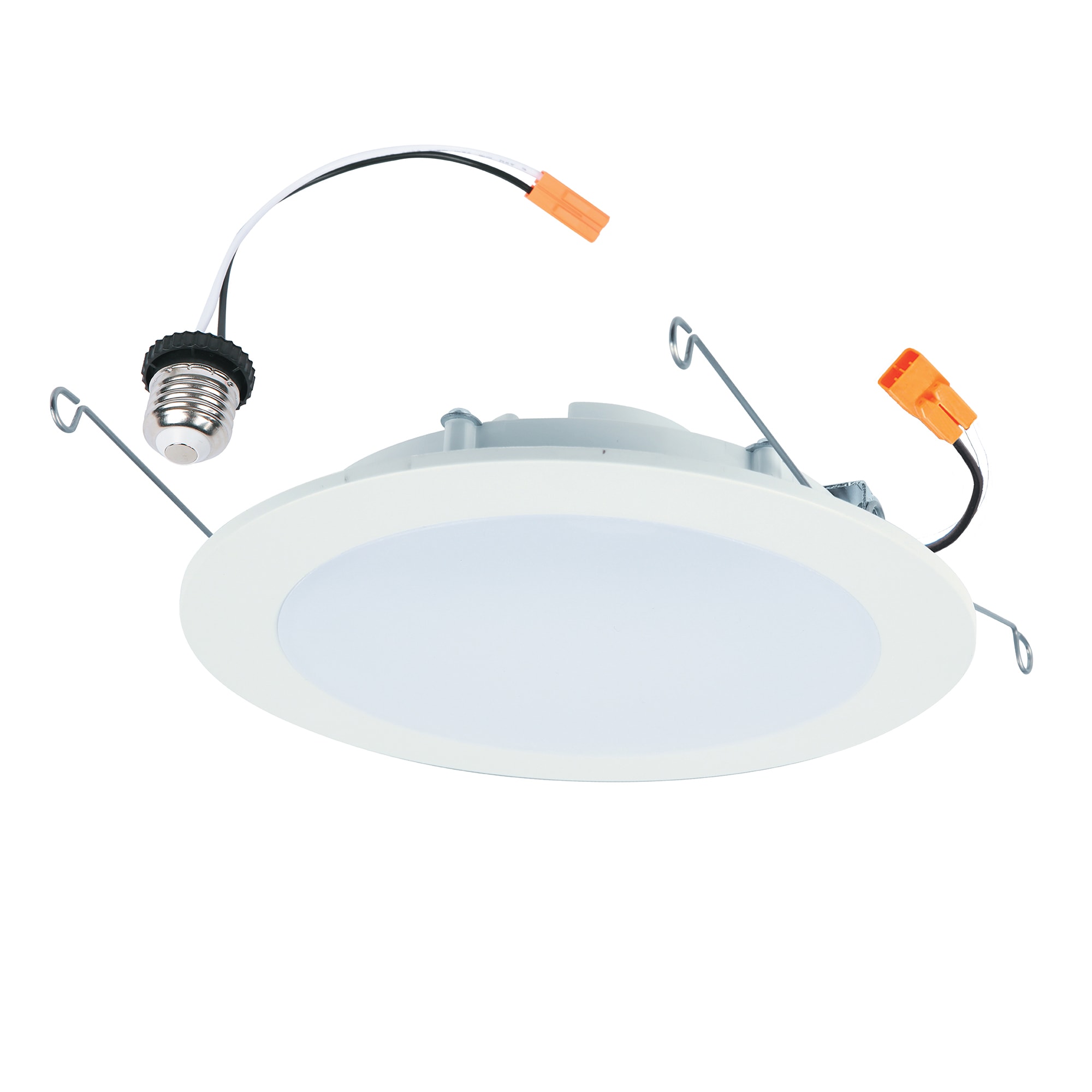 Halo HLBT609FS5 White 6-in 965 -Lumens Switchable white Round Dimmable LED Canless Wet rated Recessed Downlight