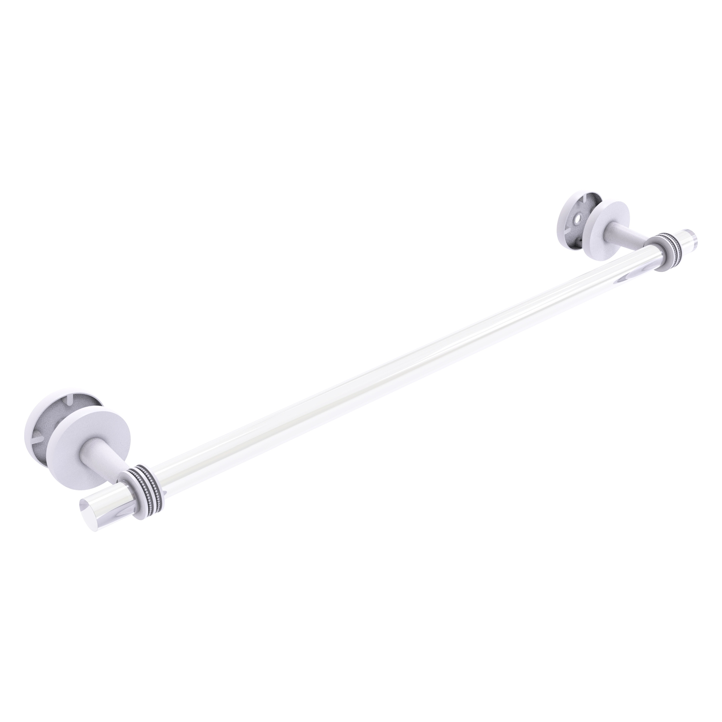 Allied Brass CV-41D-SM-24-WHM Clearview 24-in Matte White Wall mount Single Towel Bar