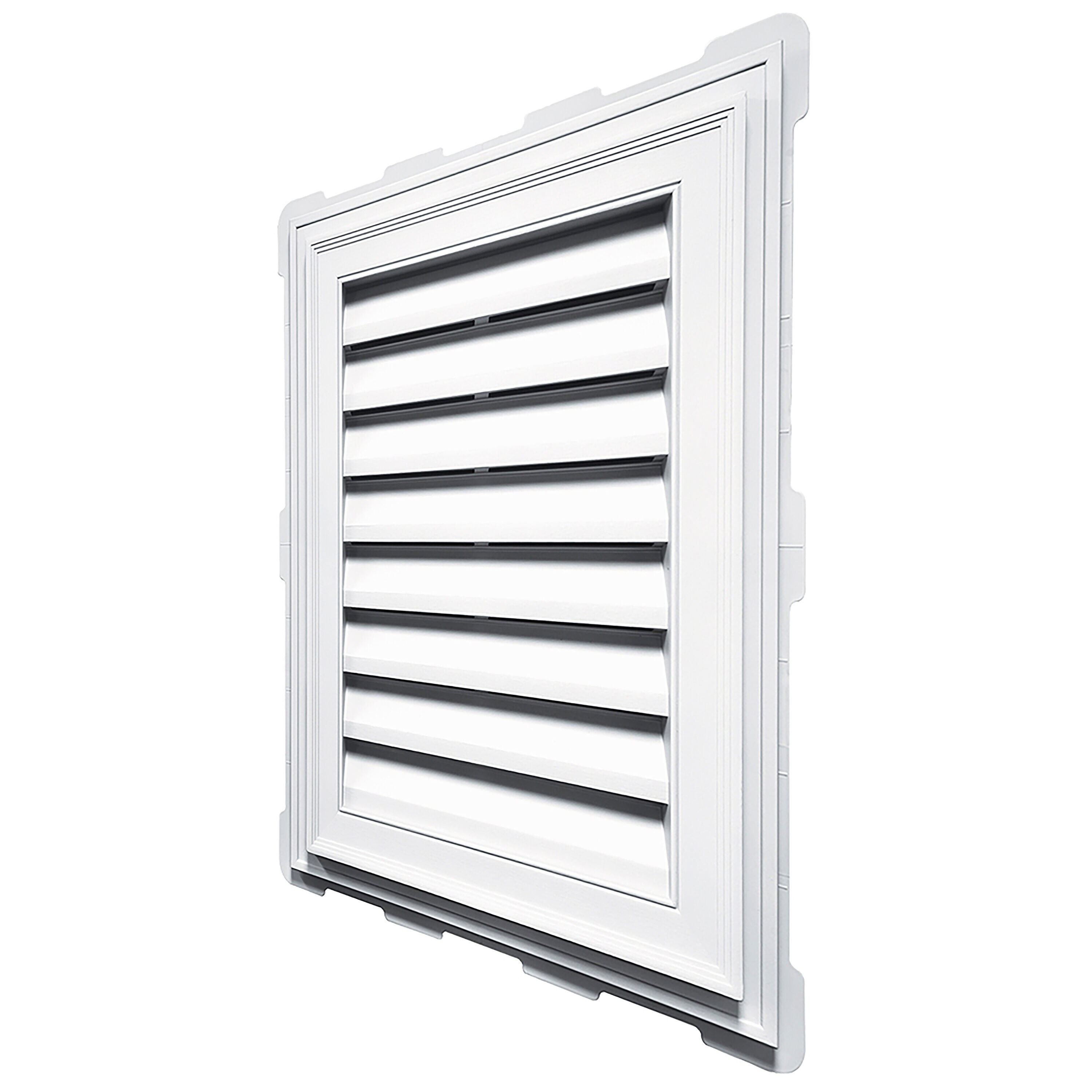 Royal 20-in x 26-in White Rectangle PVC Gable Louver Vent in the Gable ...