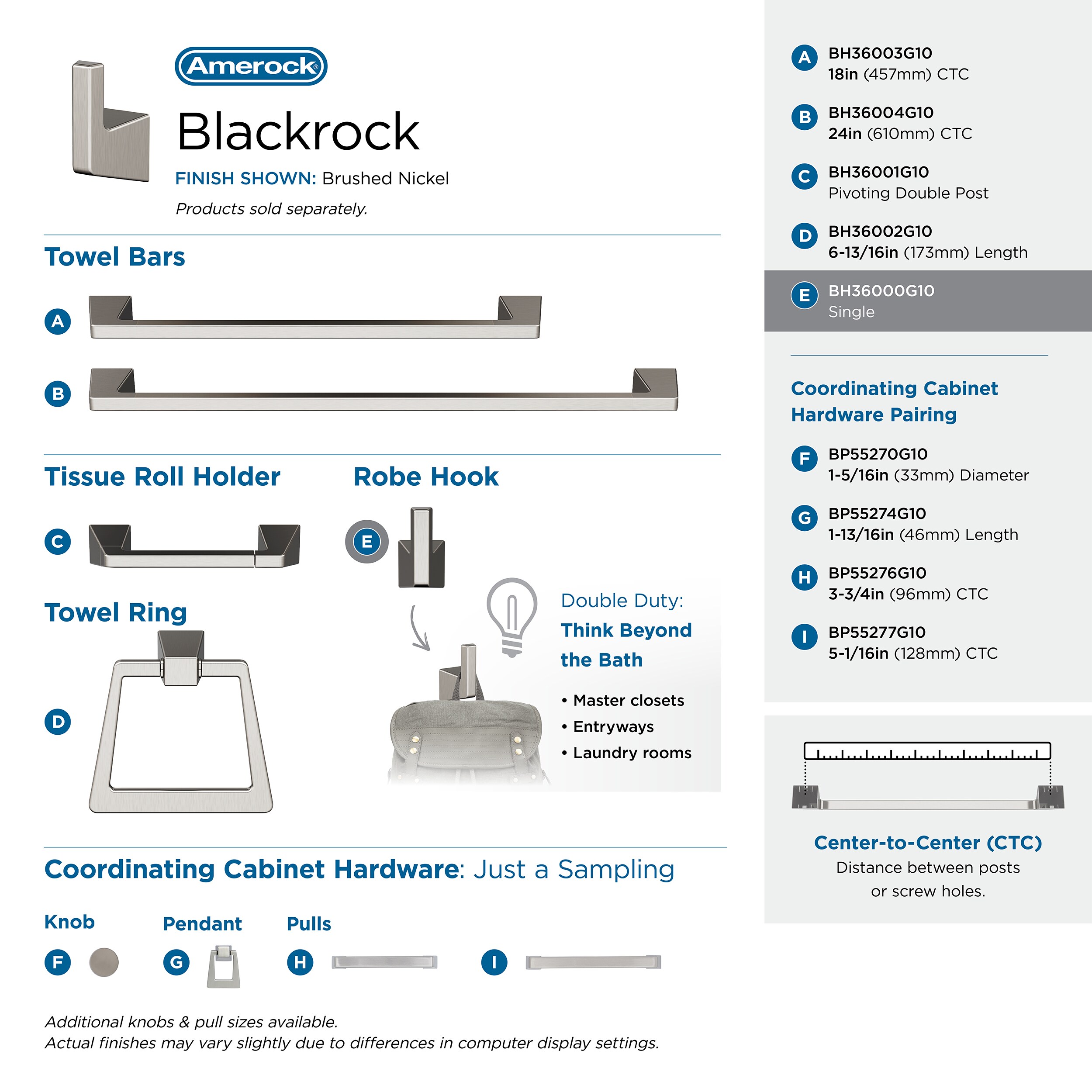 Amerock BH36000G10 Robe-Hooks - View #3