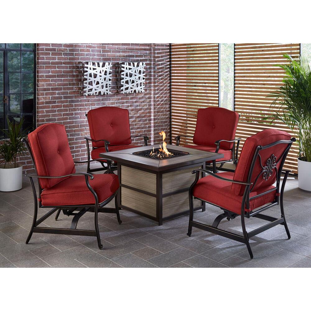 Hanover TRAD5PCFPSQ-TAN Patio-Conversation-Sets - View #10