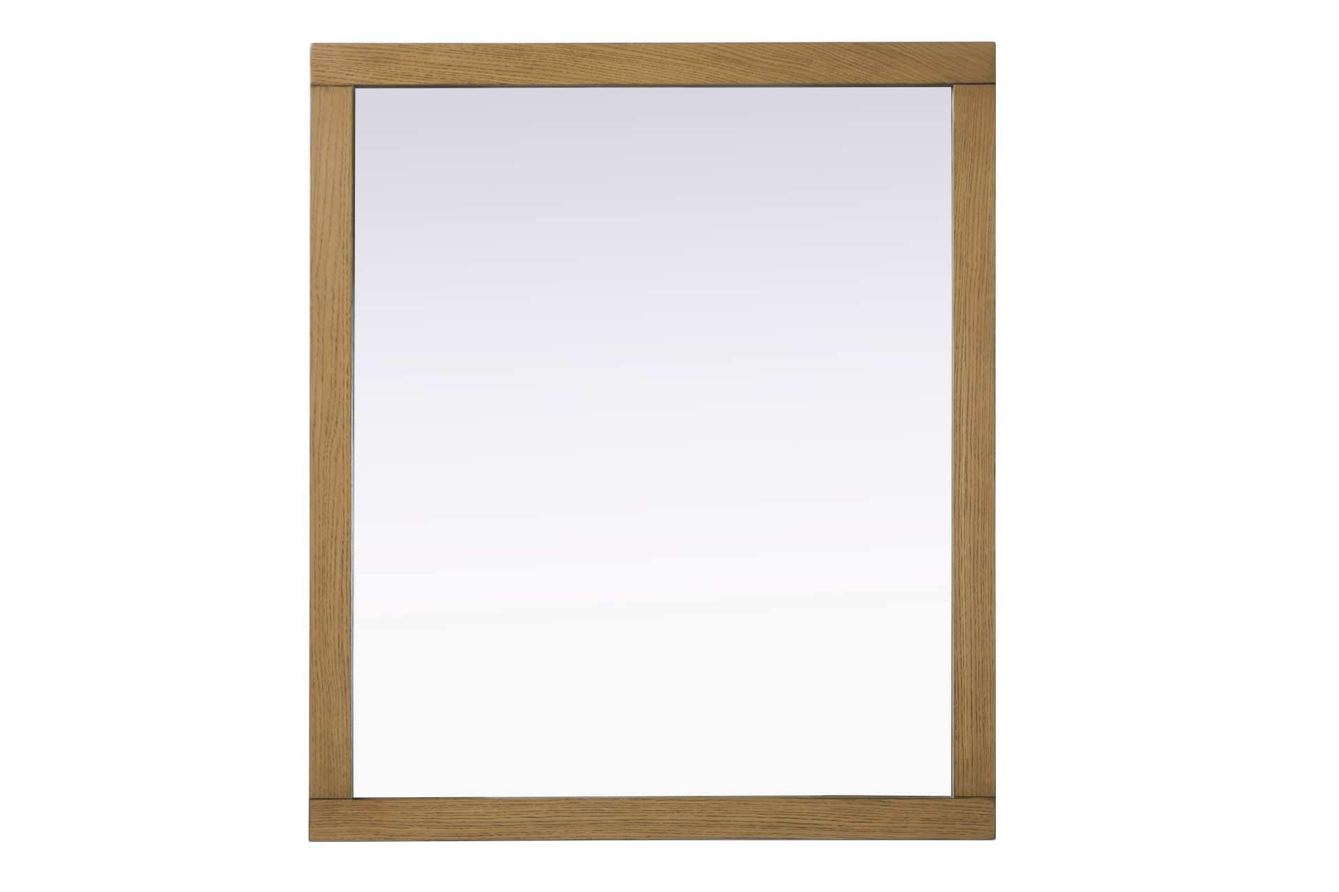 Simply Living Home Liora Rectangle Wood Mirror 42 x 36 in Honey Teak