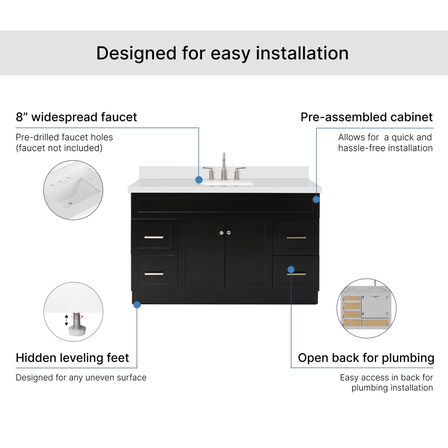 ARIEL F055S-WQ-VO-BLK Bath-Vanity-Combo - View #7