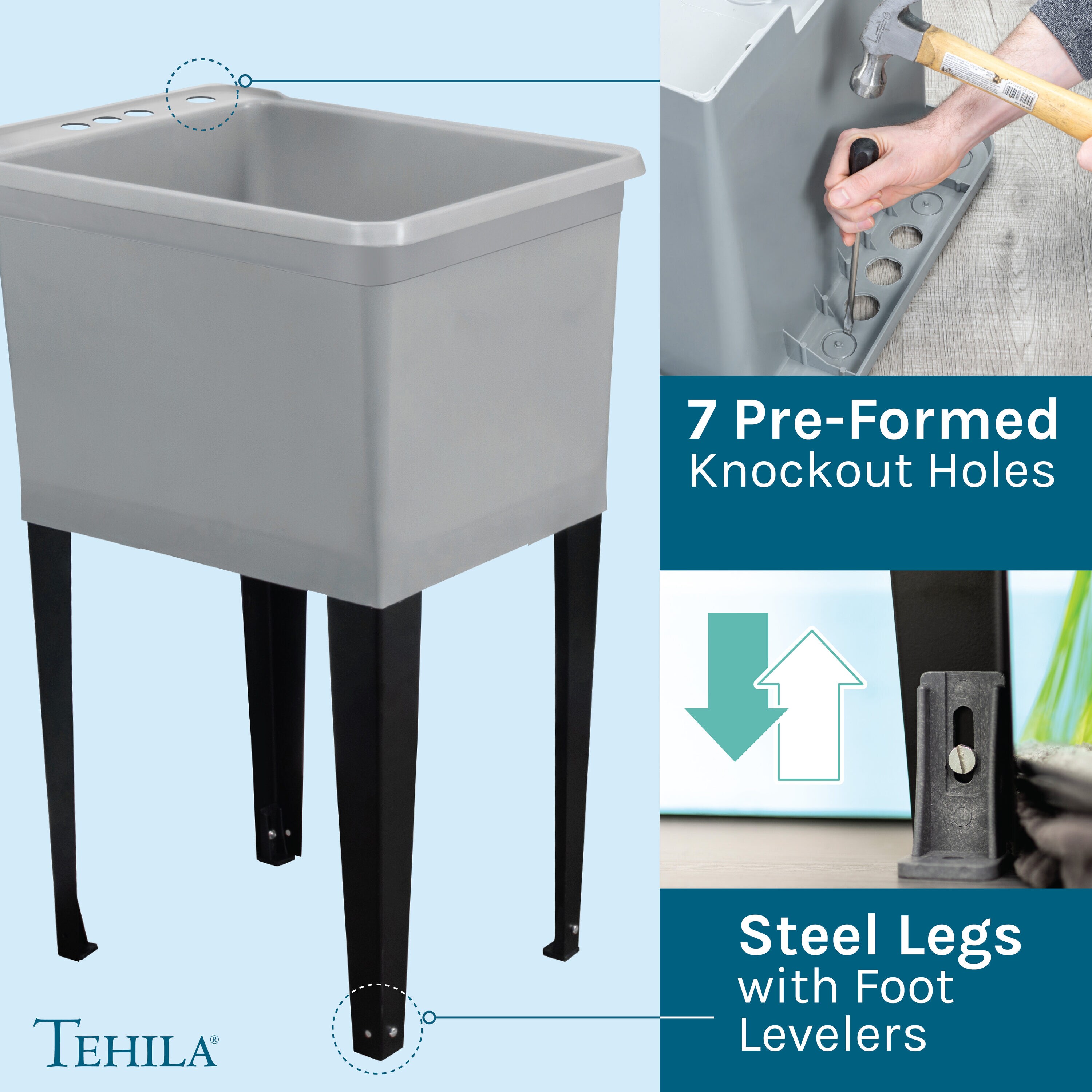 Cambridge Resources 040 US8000GRYBLK Laundry-Tubs-Utility-Sinks - View #6