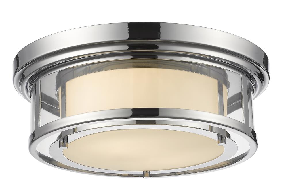 Z-Lite Luna 1-Light 15.5-in Chrome Flush Mount Light