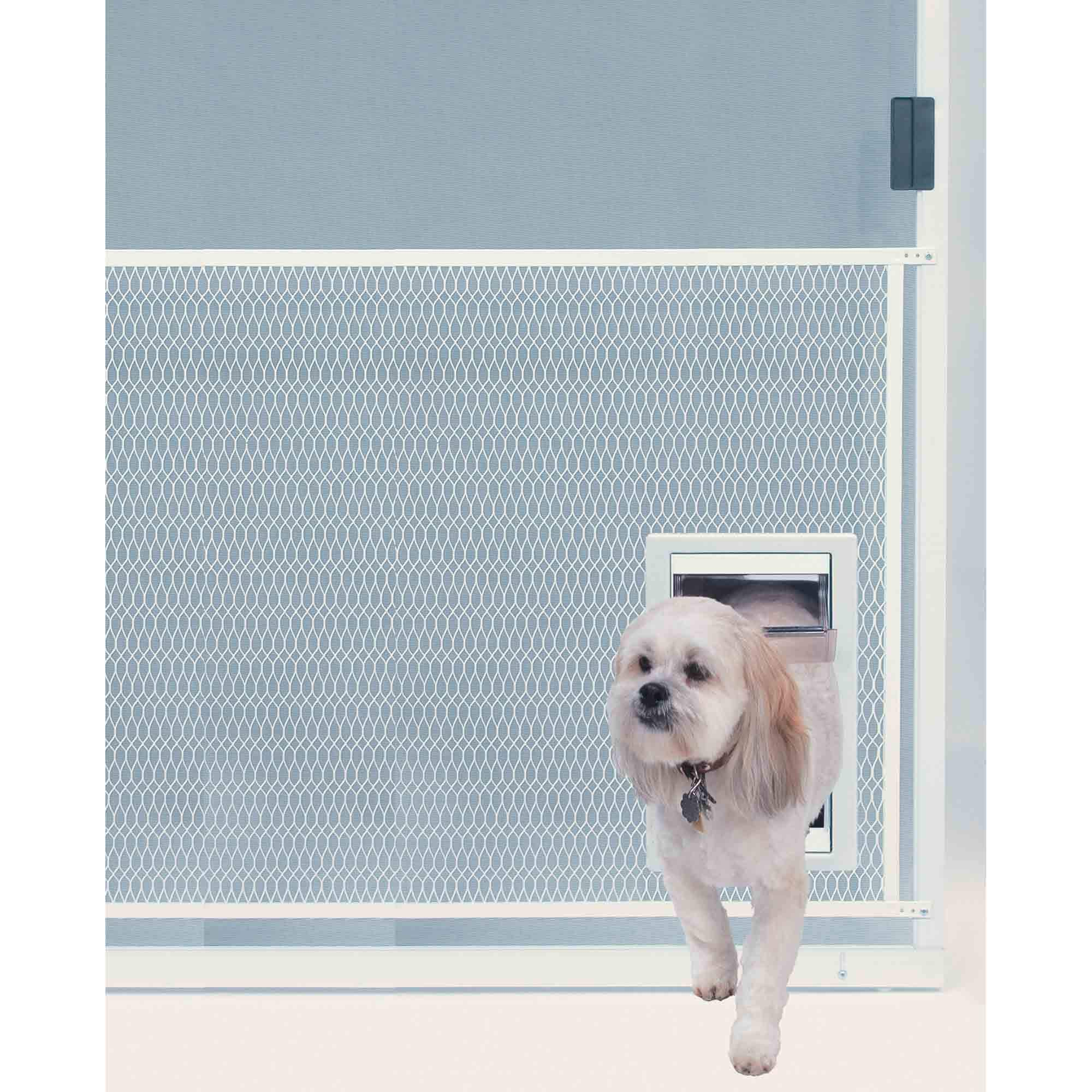 Ideal Pet Products 9 1 2 in x 15 1 8 in White Plastic Medium Dog Door for Screen Door in the Pet Doors department at Lowes