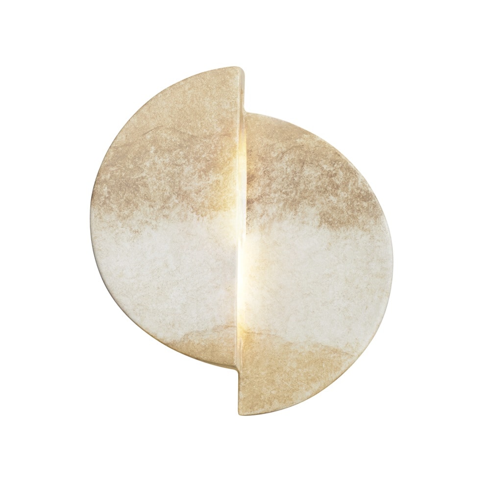 Justice Design Group CER-5675-TRAG Ambiance 9-in W 1 -Light Yellow Transitional Integrated LED Wall Sconce