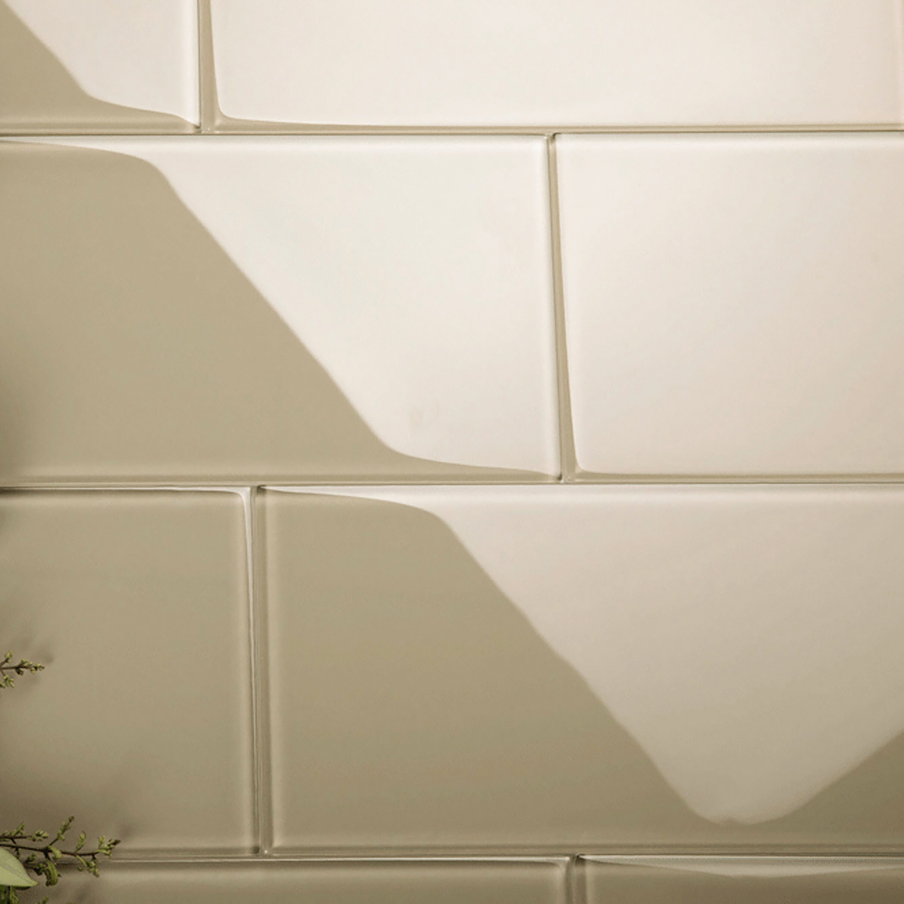 Giorbello Classic Premium Light Taupe 6-in x 12-in Glossy Glass Subway Wall Tile (5-sq. ft/ Carton)
