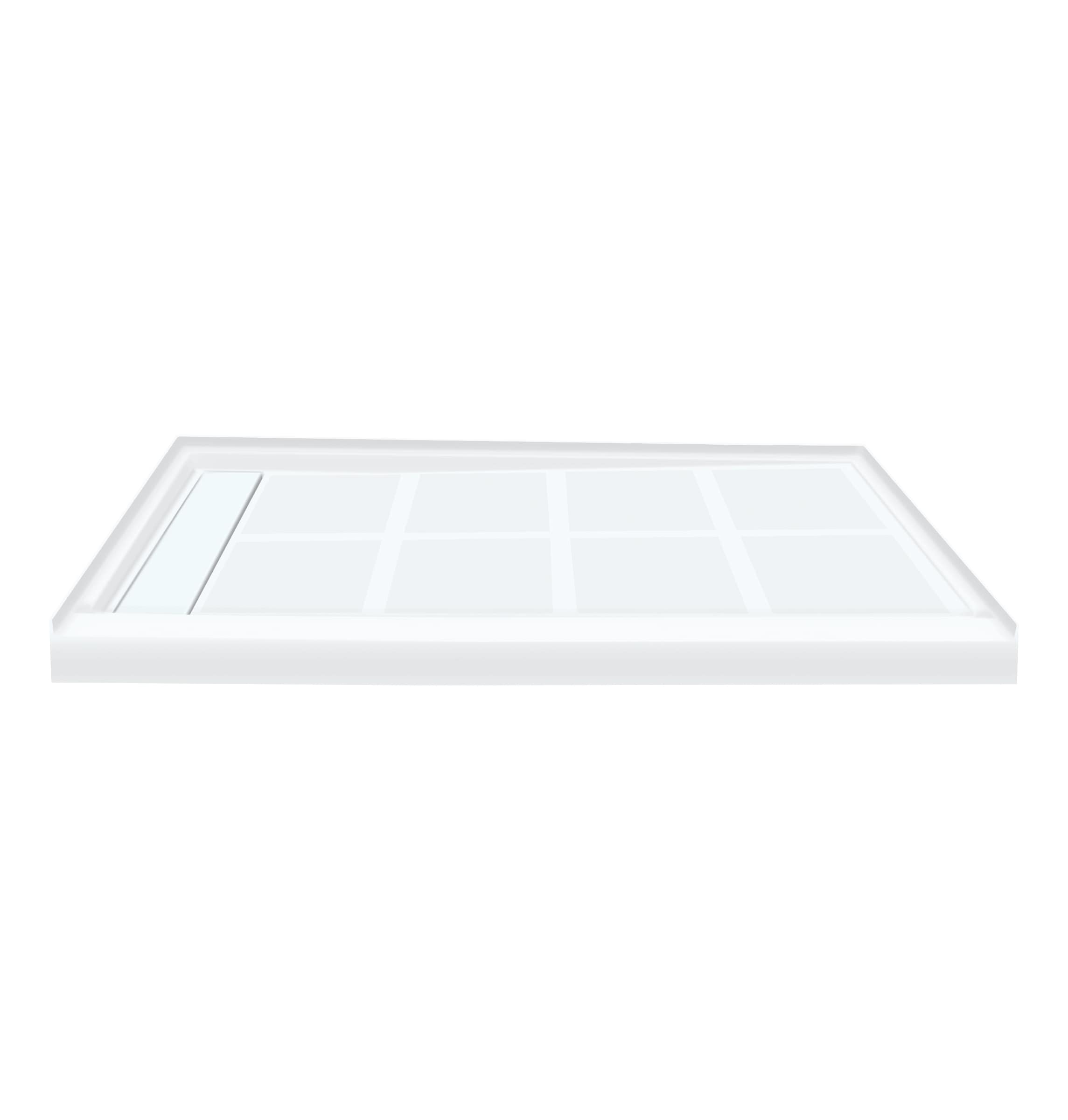 Transolid FL4832L-31 Linear 32-in W x 48-in L White Single Threshold Rectangle Shower pan base with 4-in H Threshold (Left Drain)