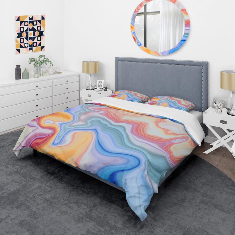 Designart BED19140-T 3 -Piece Blue Twin Duvet cover Set