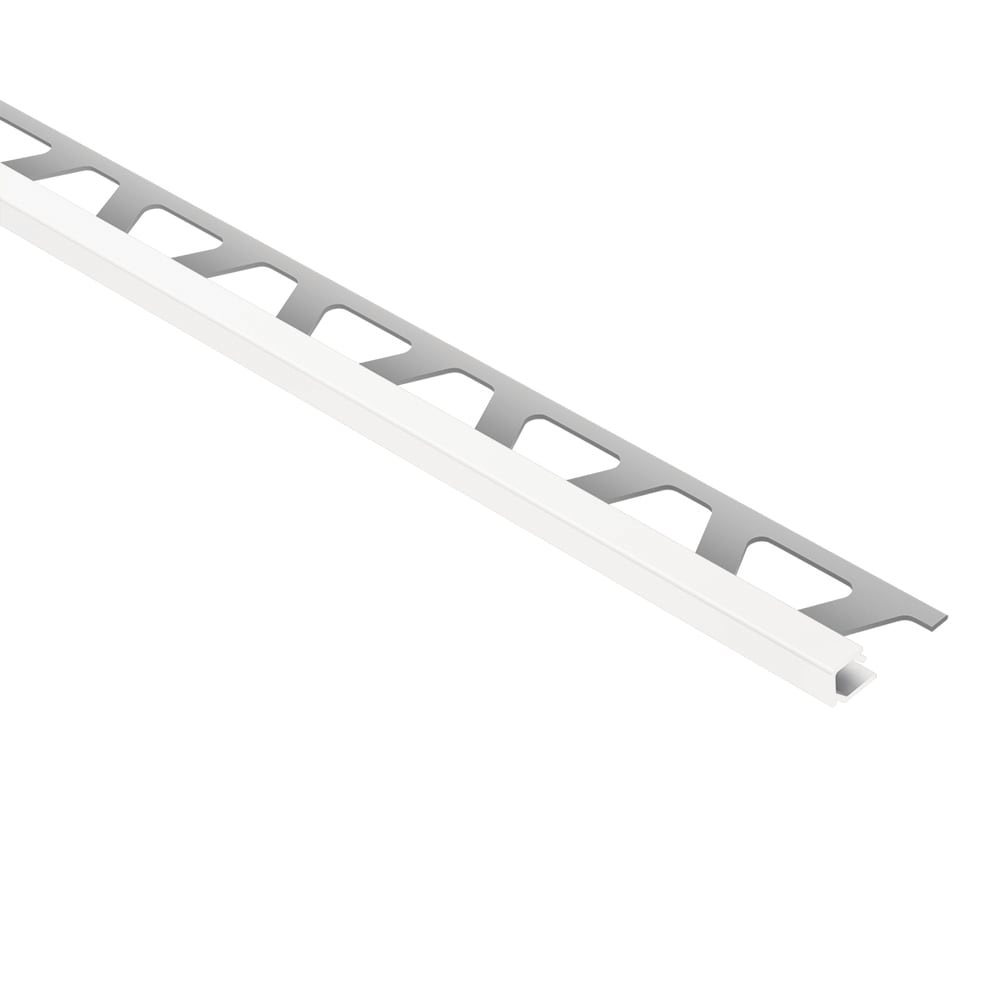 Schluter Systems Q110BW Quadec 0.438-in W x 98.5-in L Bright white color-coated aluminum Aluminum Square edge Tile Edge Trim