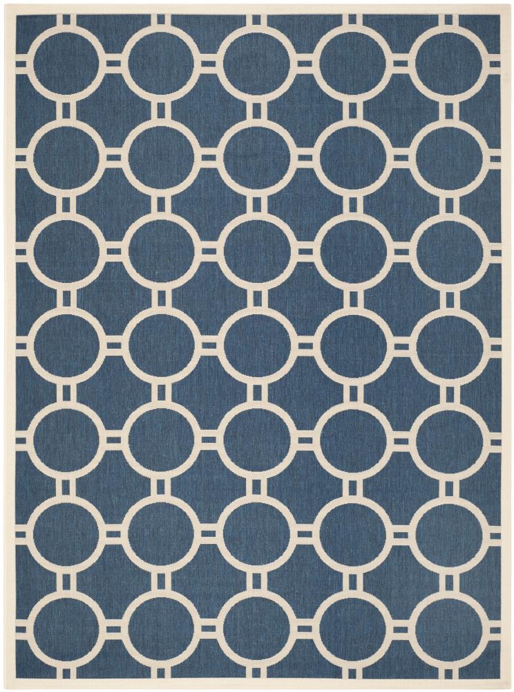 Safavieh CY6924-268-9 Courtyard Cannet 9 x 12 (ft) Loomed Polypropylene Navy/Beige Rectangular Indoor/Outdoor Abstract Coastal Area rug