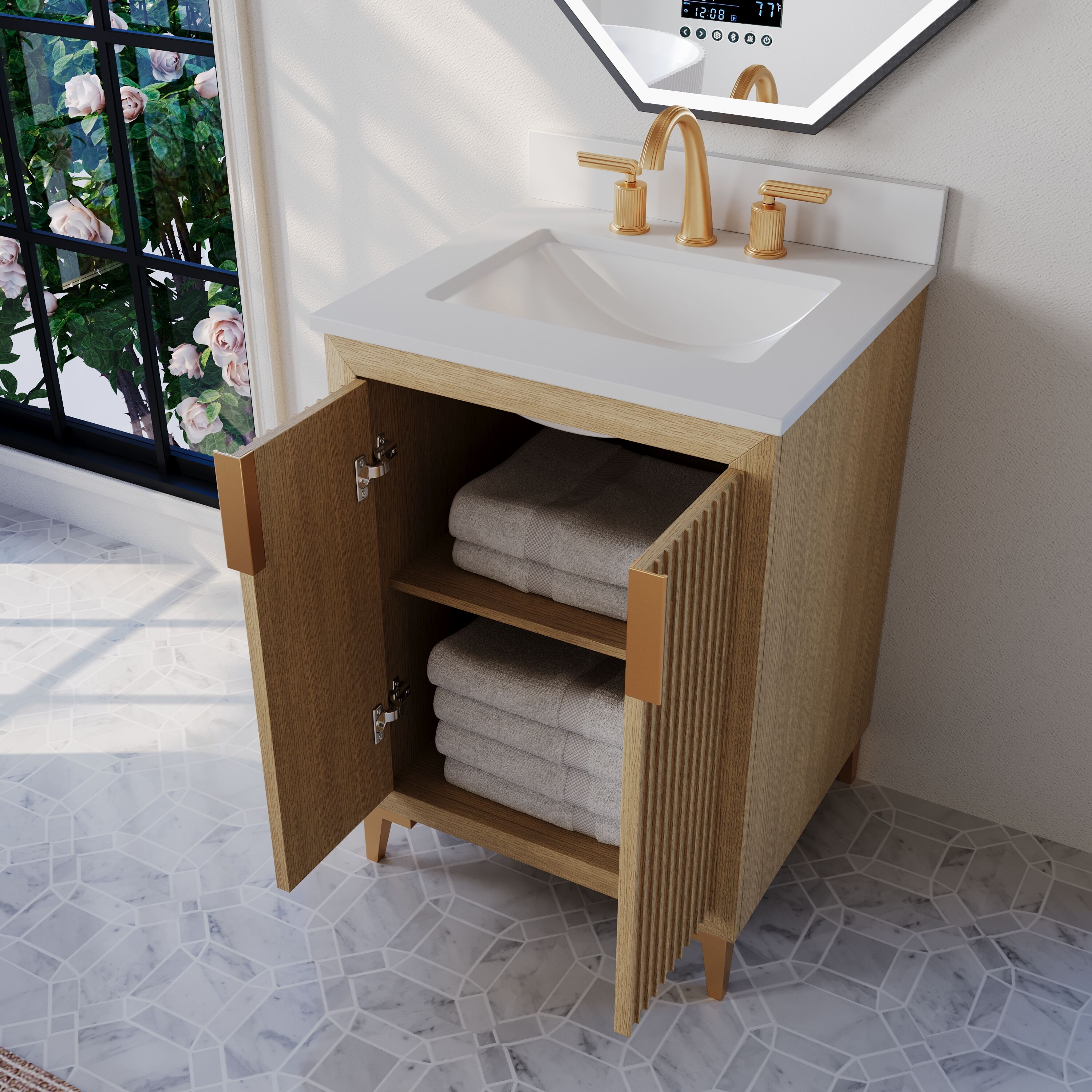 Ancerre Designs VTSTURLINGTON24OAKWQ Bath-Vanity-Combo - View #5