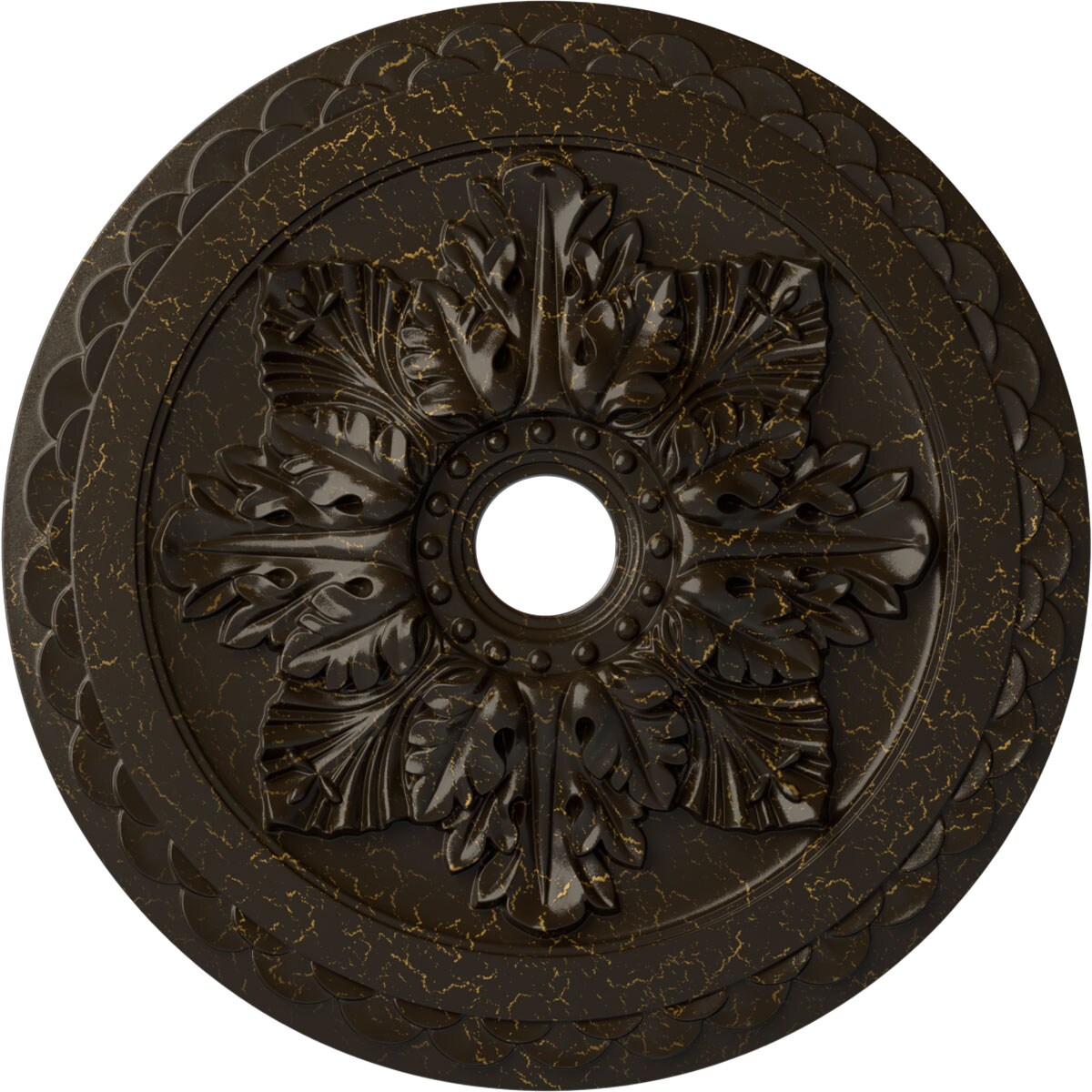 Ekena Millwork CM23BOSHC Bordeaux Deluxe 23.625-in W x 23.625-in L Painted Stone Hearth Crackle Polyurethane Whole Ceiling Medallion