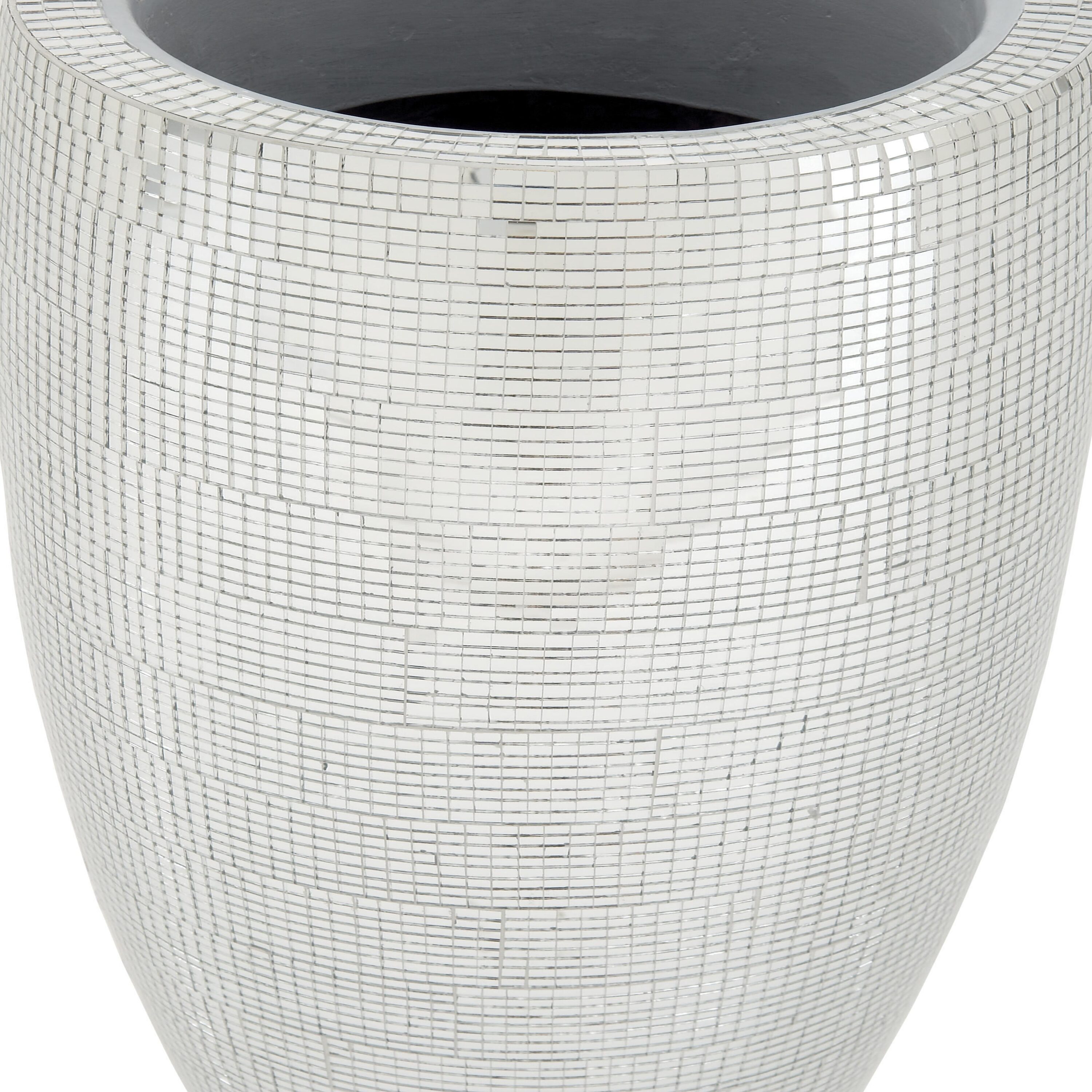 Tall Silver Mosaic Mirror Inlay Decorative Floor Vase