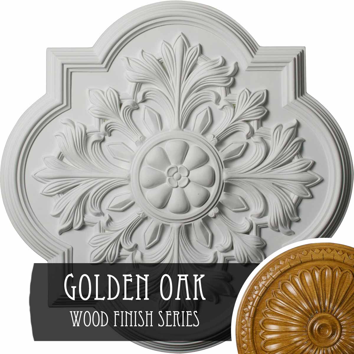 Ekena Millwork CM20BOGOS Bonetti 20-in W x 20-in L Golden Oak Polyurethane Ceiling Medallion
