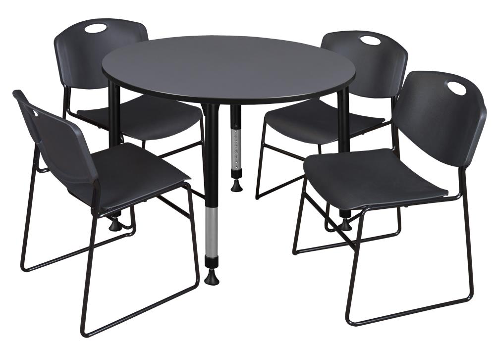 Regency TB48RNDGYAPBK44BK Classroom Tables Gray 4-Person Training Table (48-in W x 34-in H)