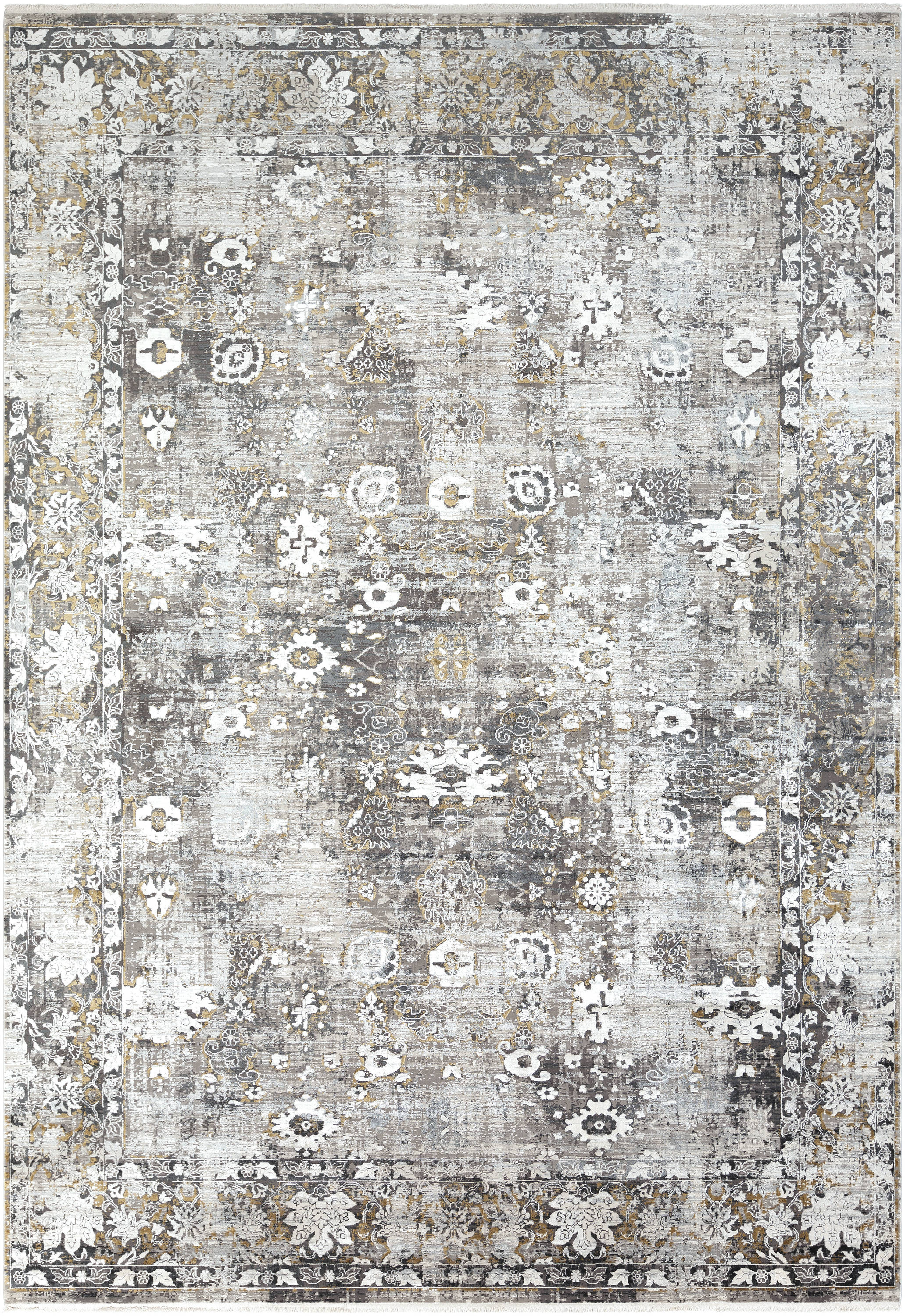 Surya SOR2308-76112 Solar 8 x 11 (ft) Flatweave Rayon Charcoal Rectangular Indoor Medallion Oriental Area rug