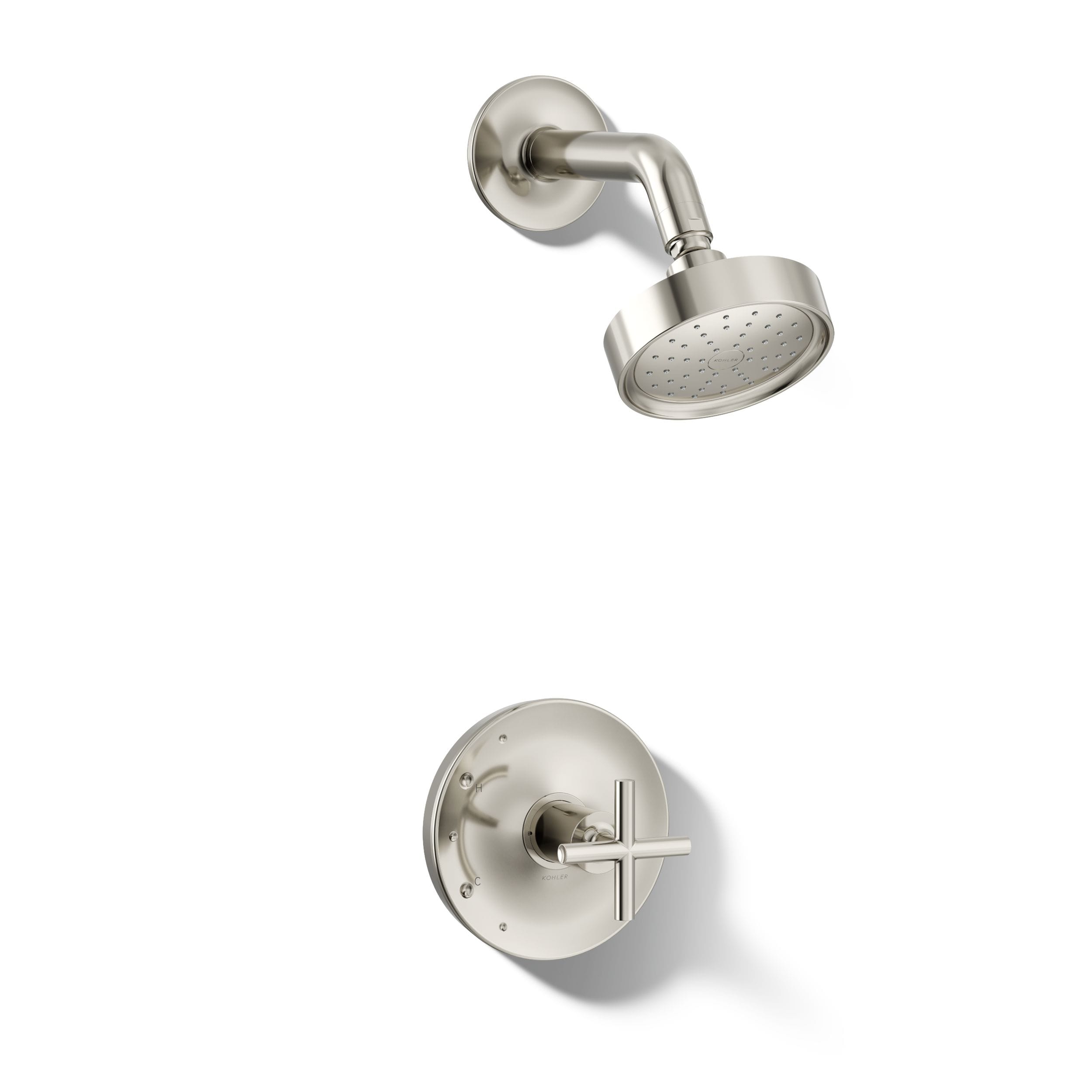 KOHLER - Purist Vibrant Polished Nickel 1-handle Single function 4.875-in Round Shower Faucet ( V...