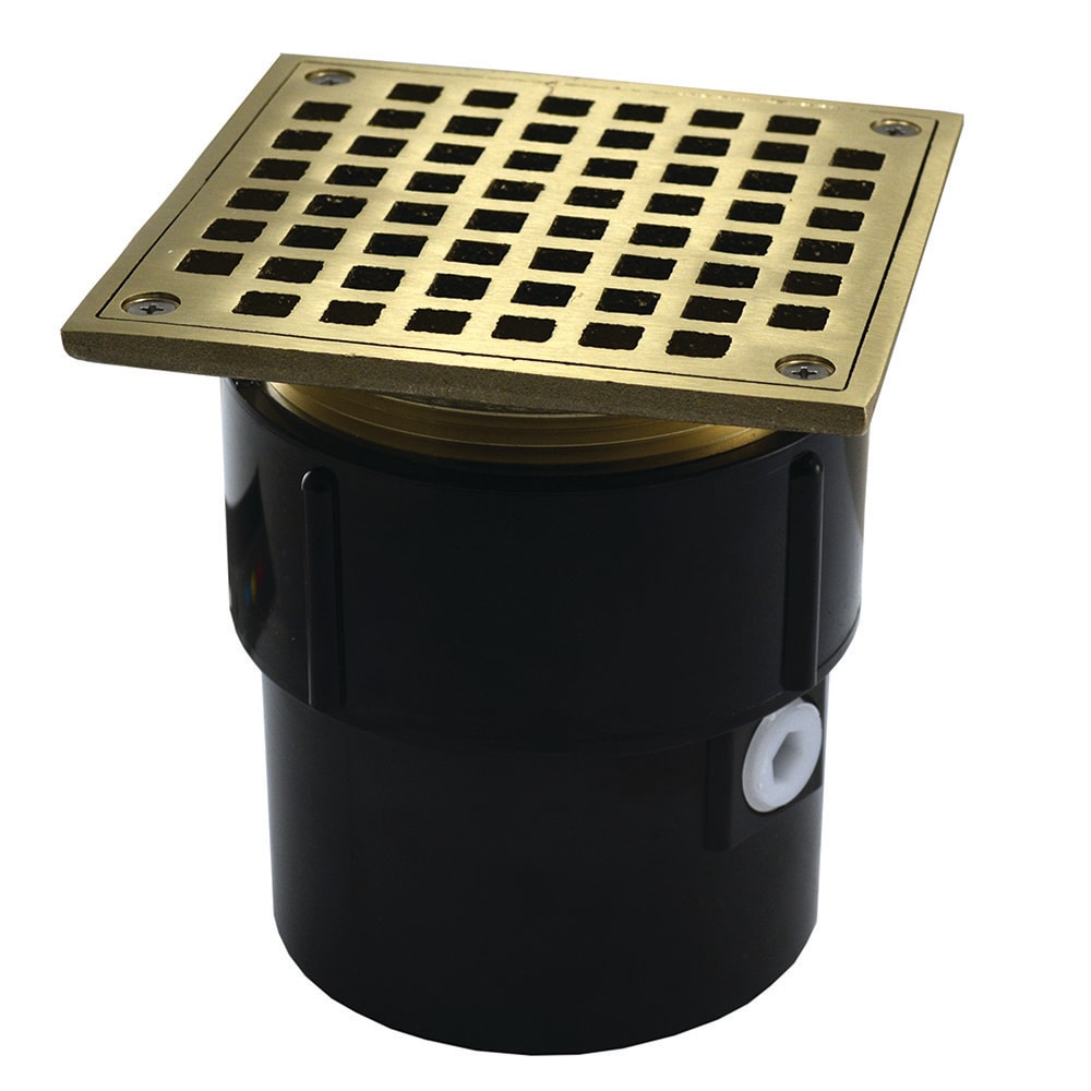 Jones Stephens D53085 Pipe Fit ABS with Metal Spud  6-in x 6-in Nickel Bronze Brass Floor drain