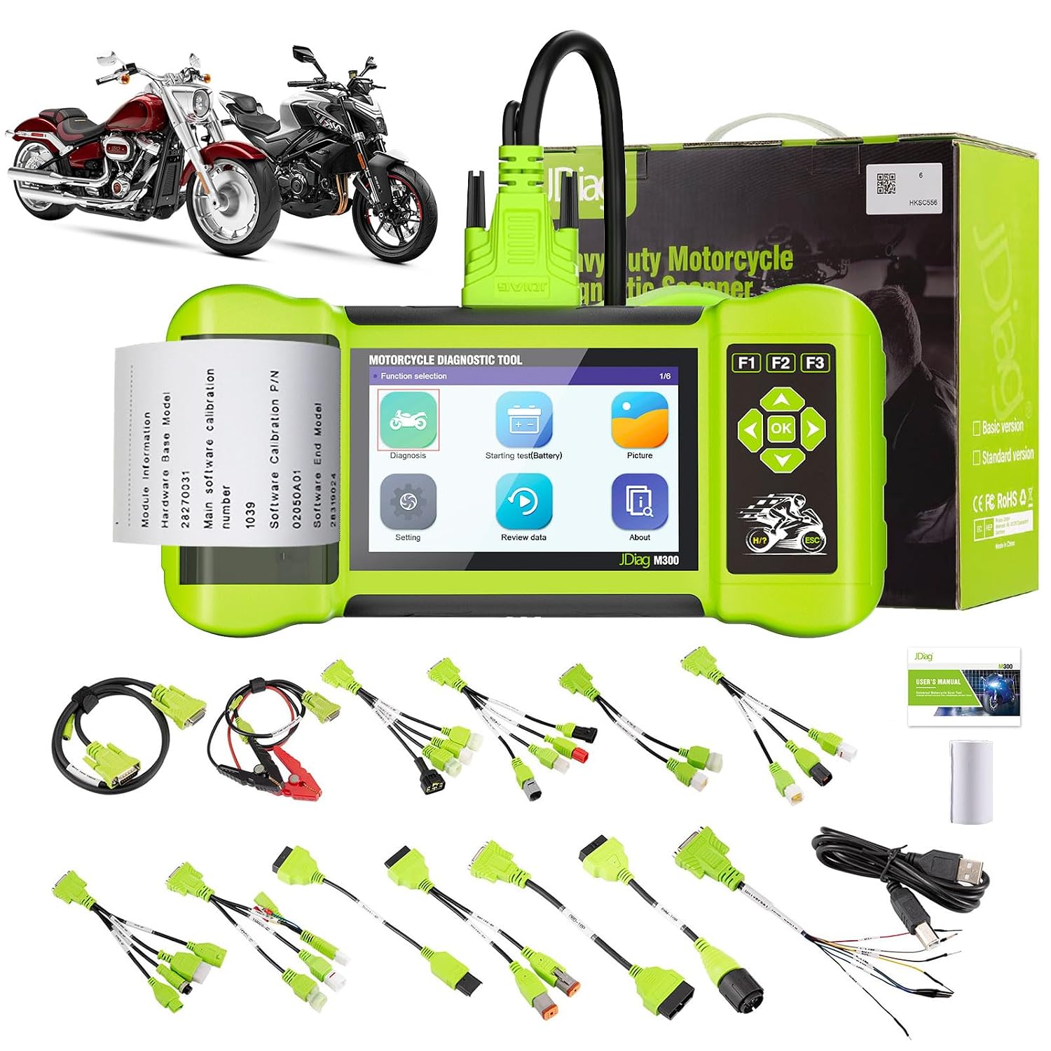 TopDiag Motorcycle Diagnostic Scan Tool with Built-In Printer and ...