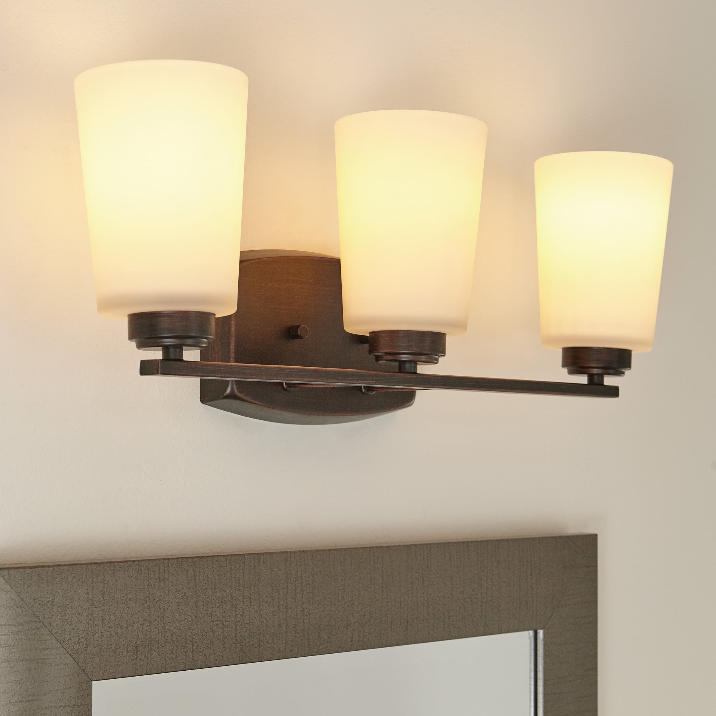 Generation Lighting 4428903-710 Franport 21-in 3 -Light Bronze Transitional Vanity light