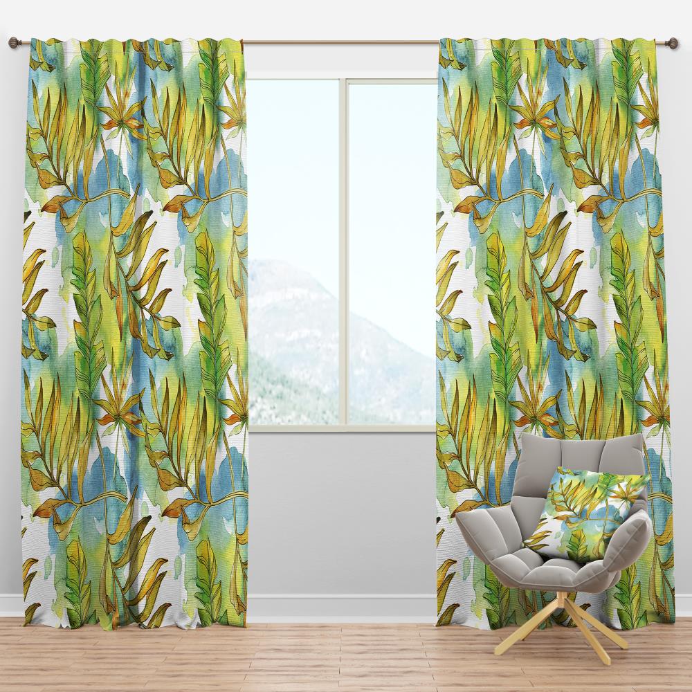 Designart CTN24366-52-90 90-in Green Room Darkening Thermal Lined Rod Pocket Single Curtain Panel