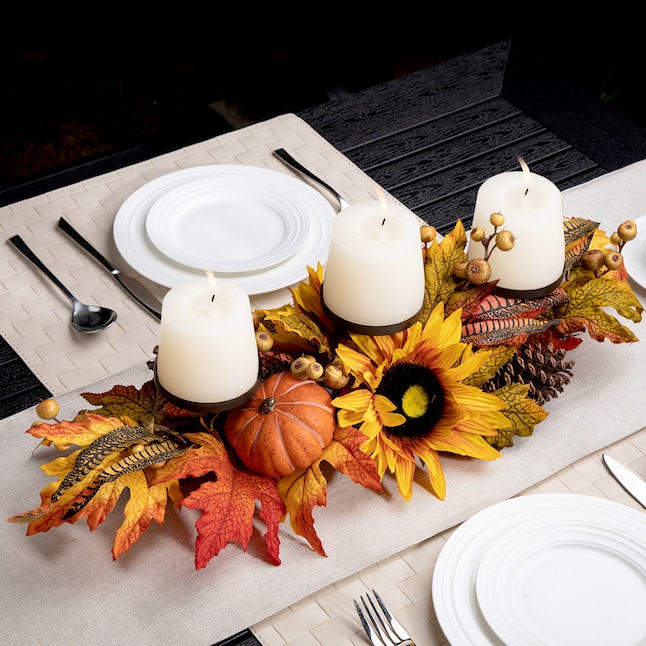 Glitzhome 6.5-in Sunflowers Tabletop Decoration in the Fall Decor ...