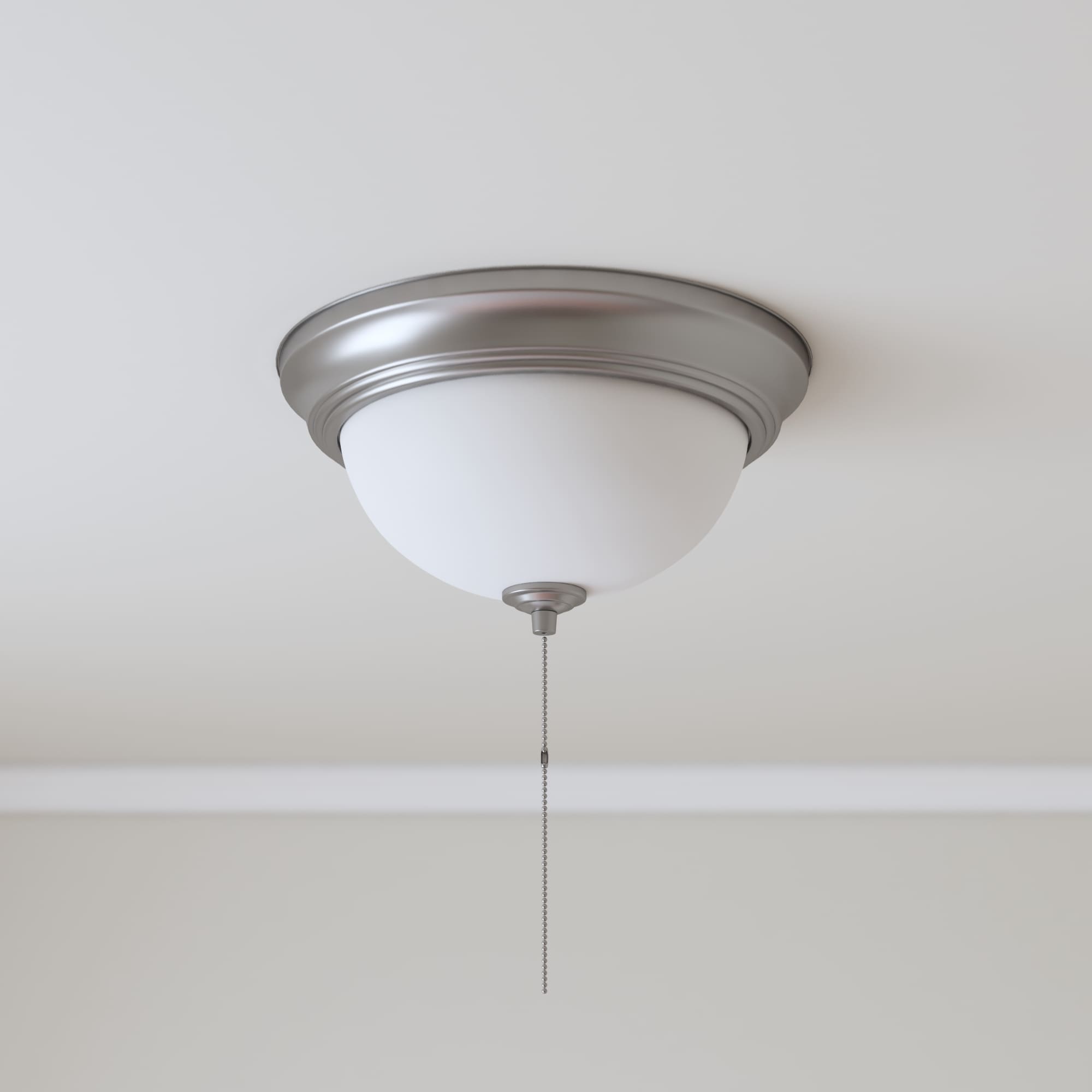 Project Source 1 Light 11 In Brushed Nickel Flush Mount The Lighting Department At Lowes Com