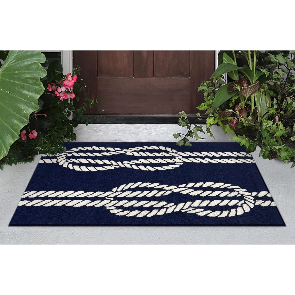 Liora Manne CAP23163633 Capri 2 x 3 (ft) Tufted Polyester Navy Rectangular Indoor/Outdoor Coastal Area rug