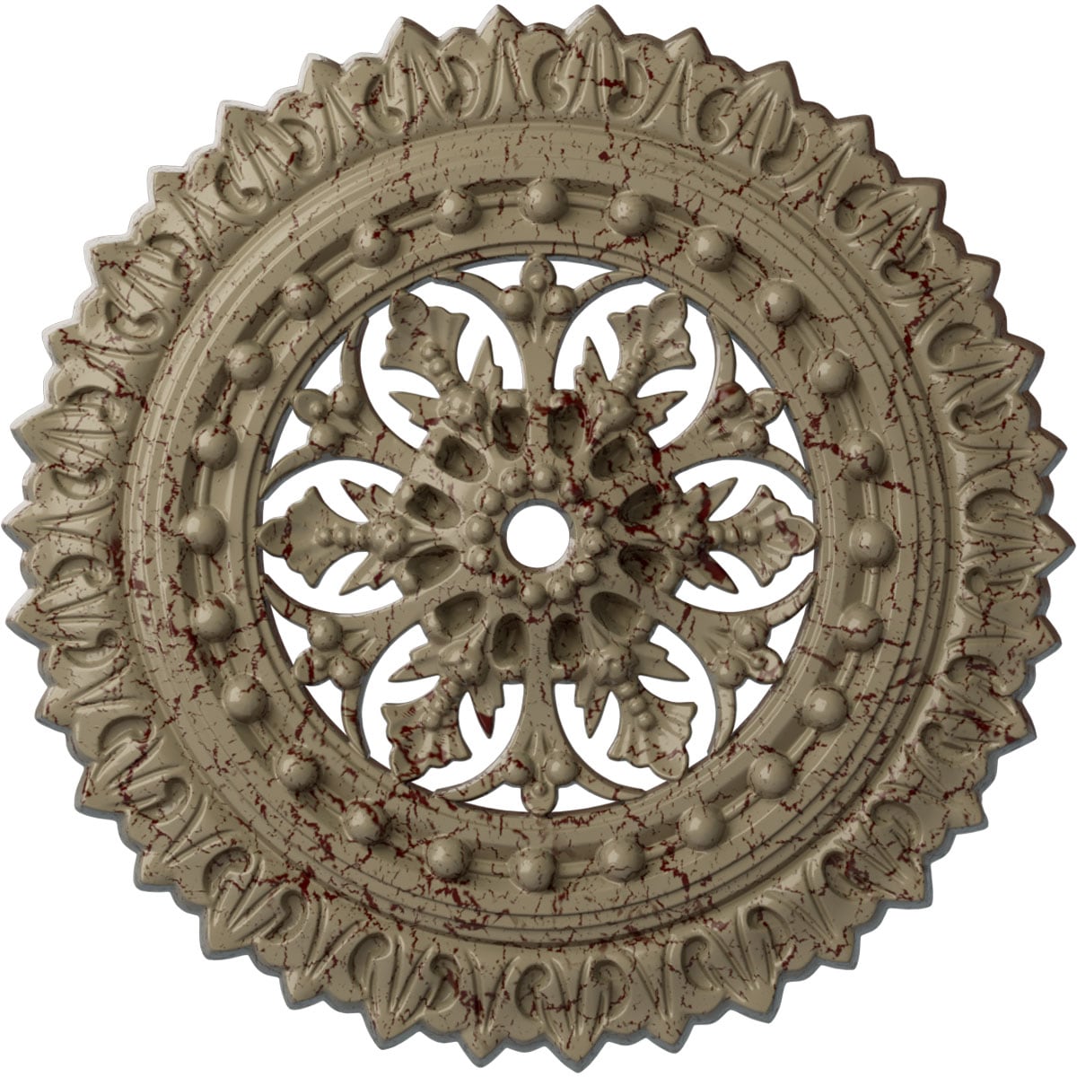 Ekena Millwork CM18SKGDC Sellek 18.5-in W x 18.5-in L Painted Gobi Desert Crackle Polyurethane Split Ceiling Medallion