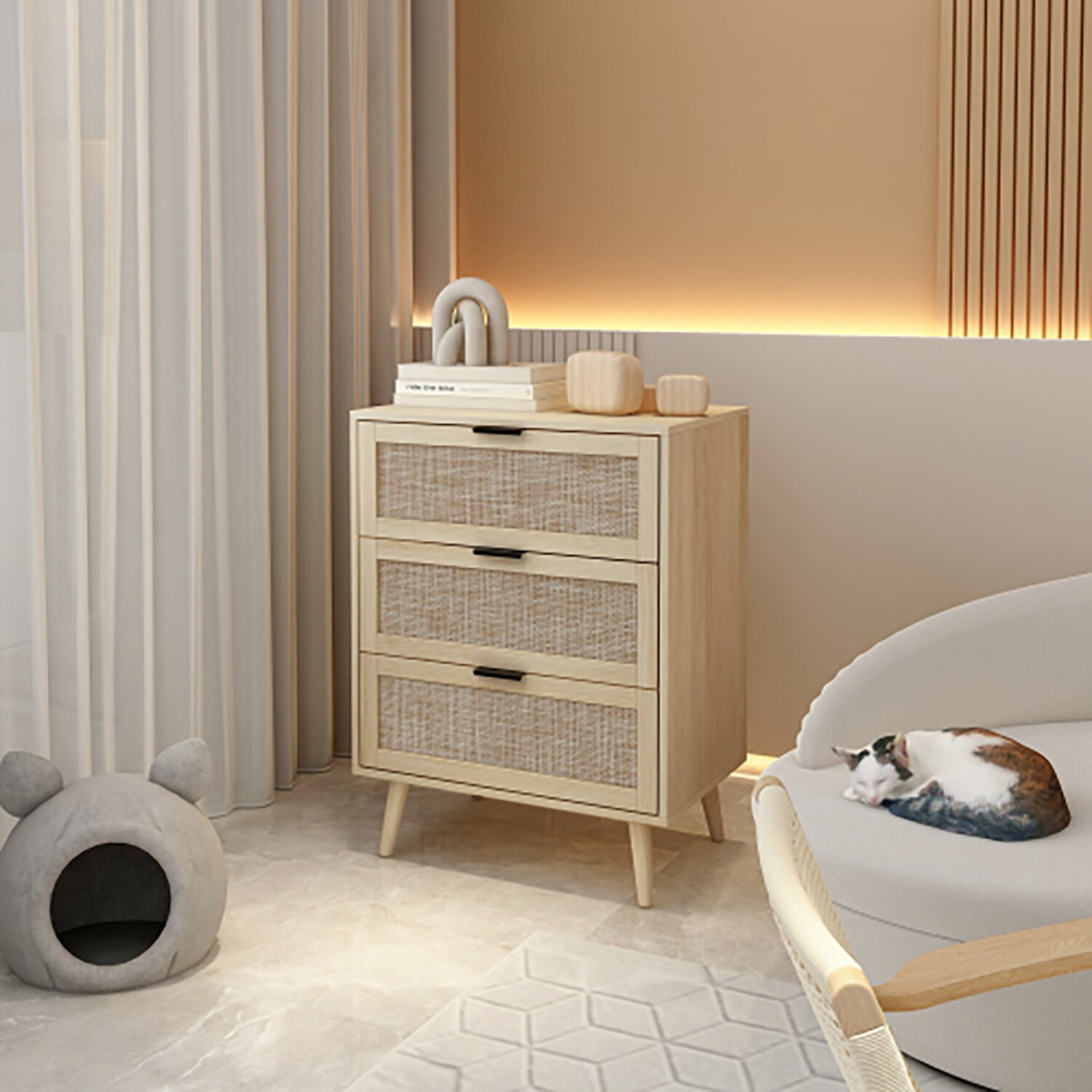 GZMR GZ-MH877193 Natural Nightstand
