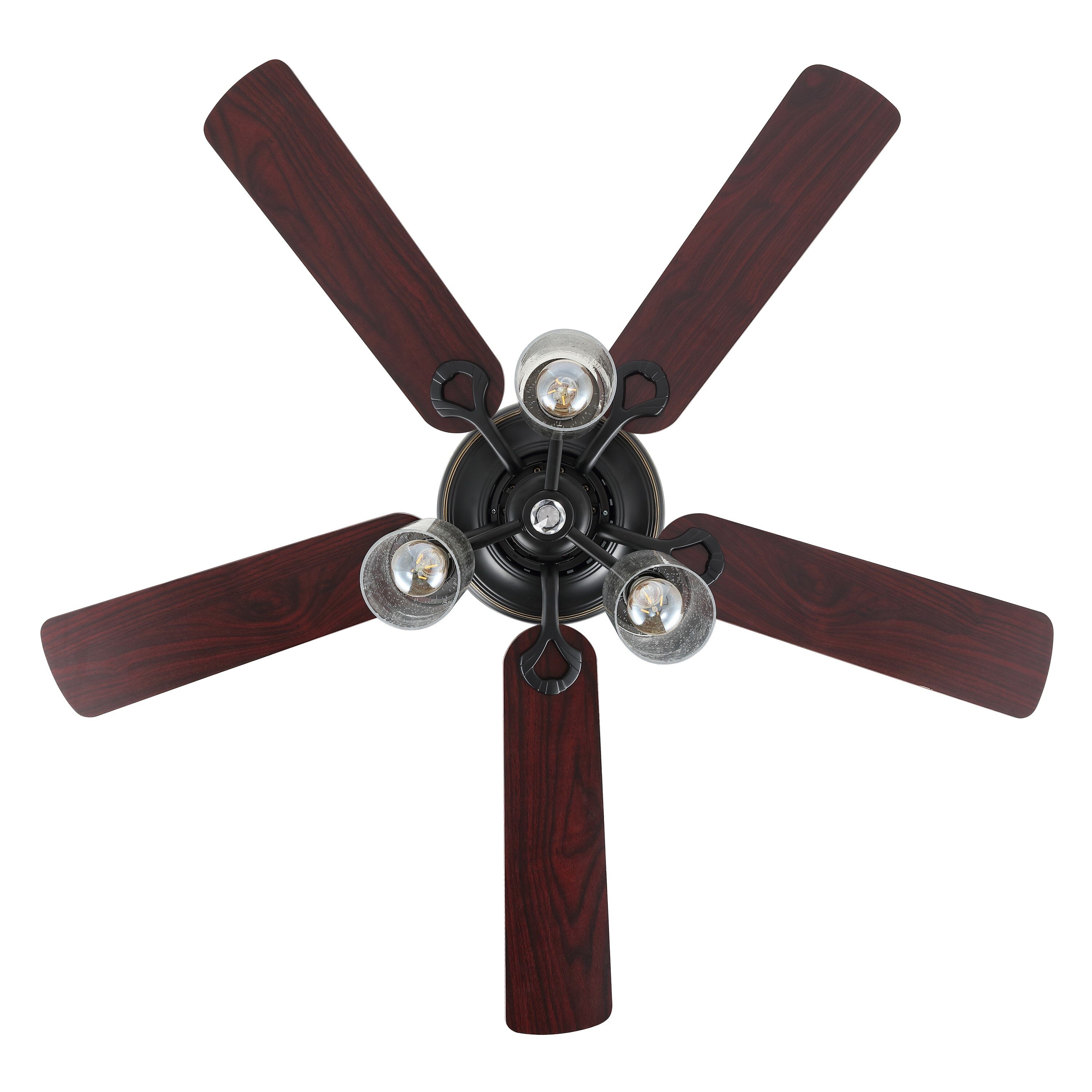 JONATHAN Y Asher Industrial Rustic 52-in Forged Black Indoor Propeller  Ceiling Fan with Light and Remote (5-Blade) in the Ceiling Fans department  at