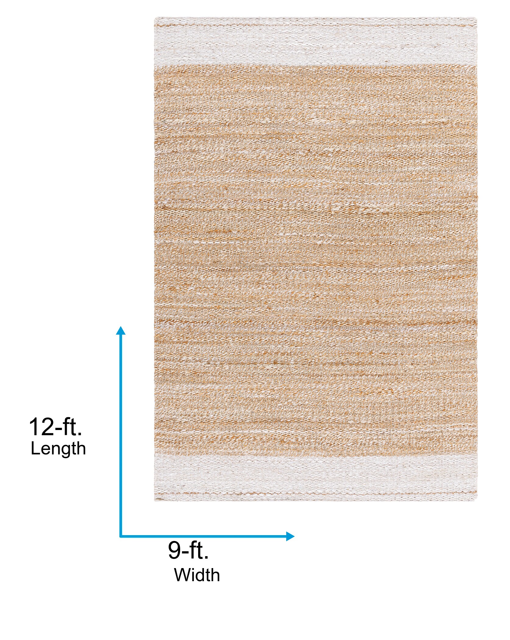Kamey 9' x 12' Beige and White Flat Woven Synthetic Rug