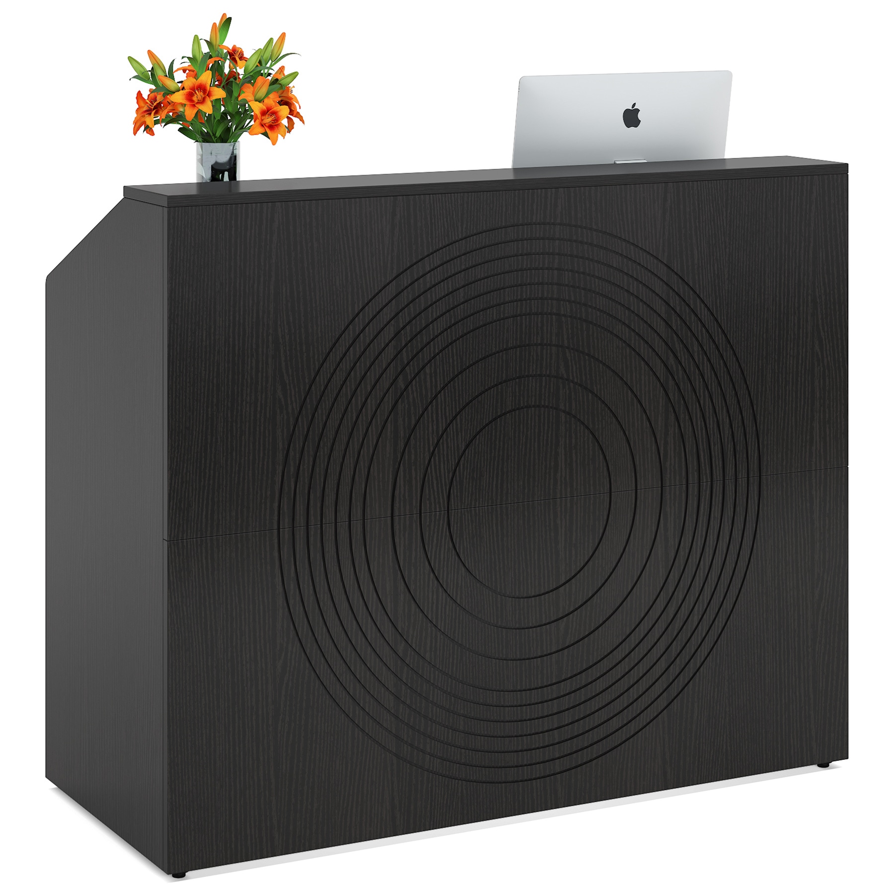 Fnova LWTJ-YS0176 47-inch Reception Desk with Counter 46.5-in Black Modern/Contemporary Reception desk