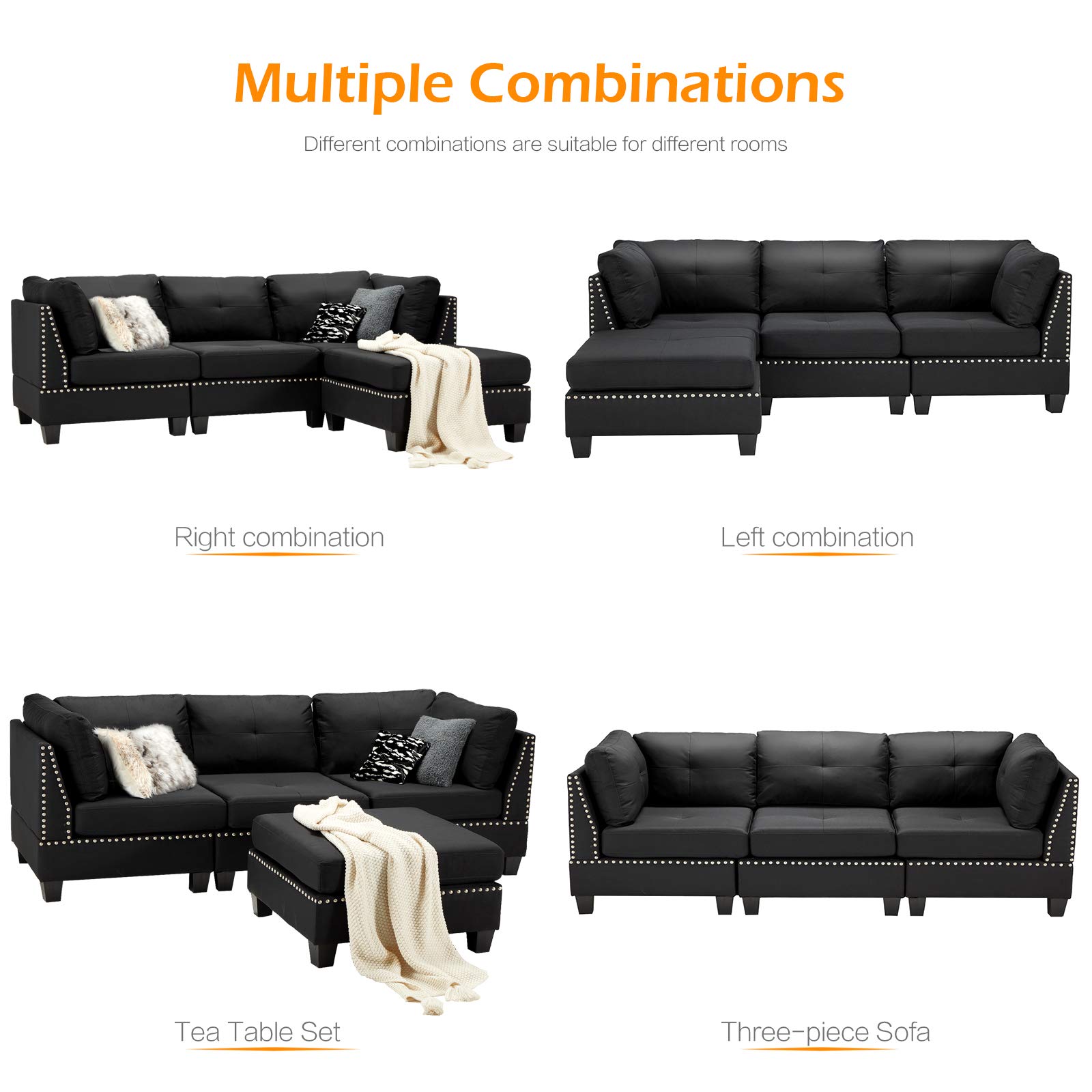 AECOJOY 13145BK-LS01 Sofas-Loveseats - View #3