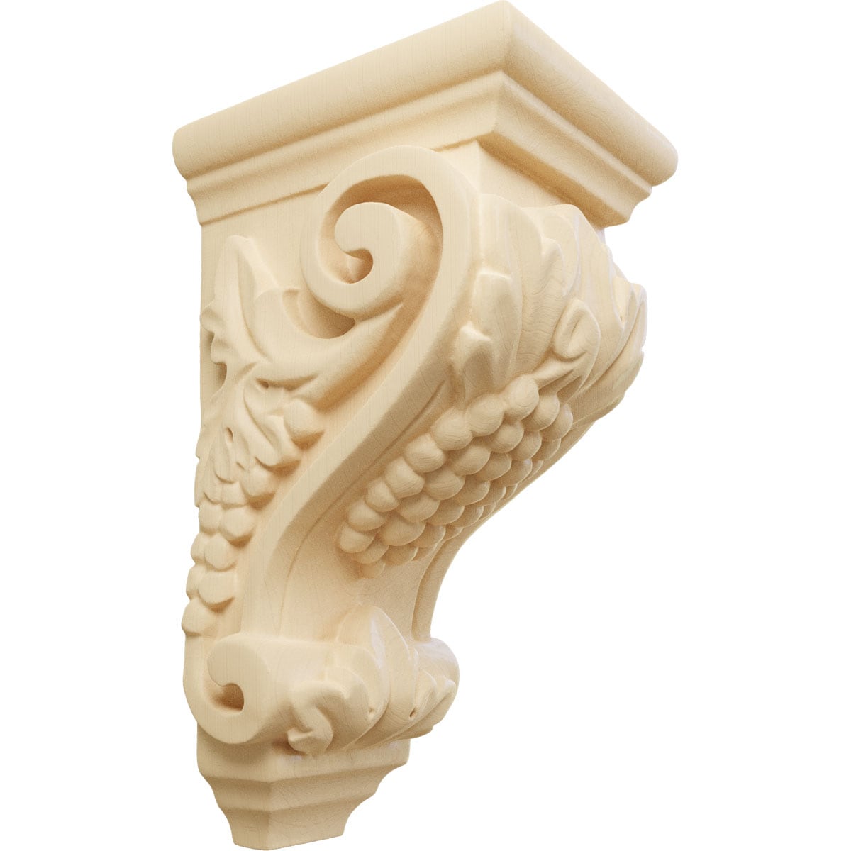 Ekena Millwork CORW03X04X07GRMA 3.5-in x 4.0000-in x 7-in Unfinished Maple Wood Paintable/Stainable Corbel