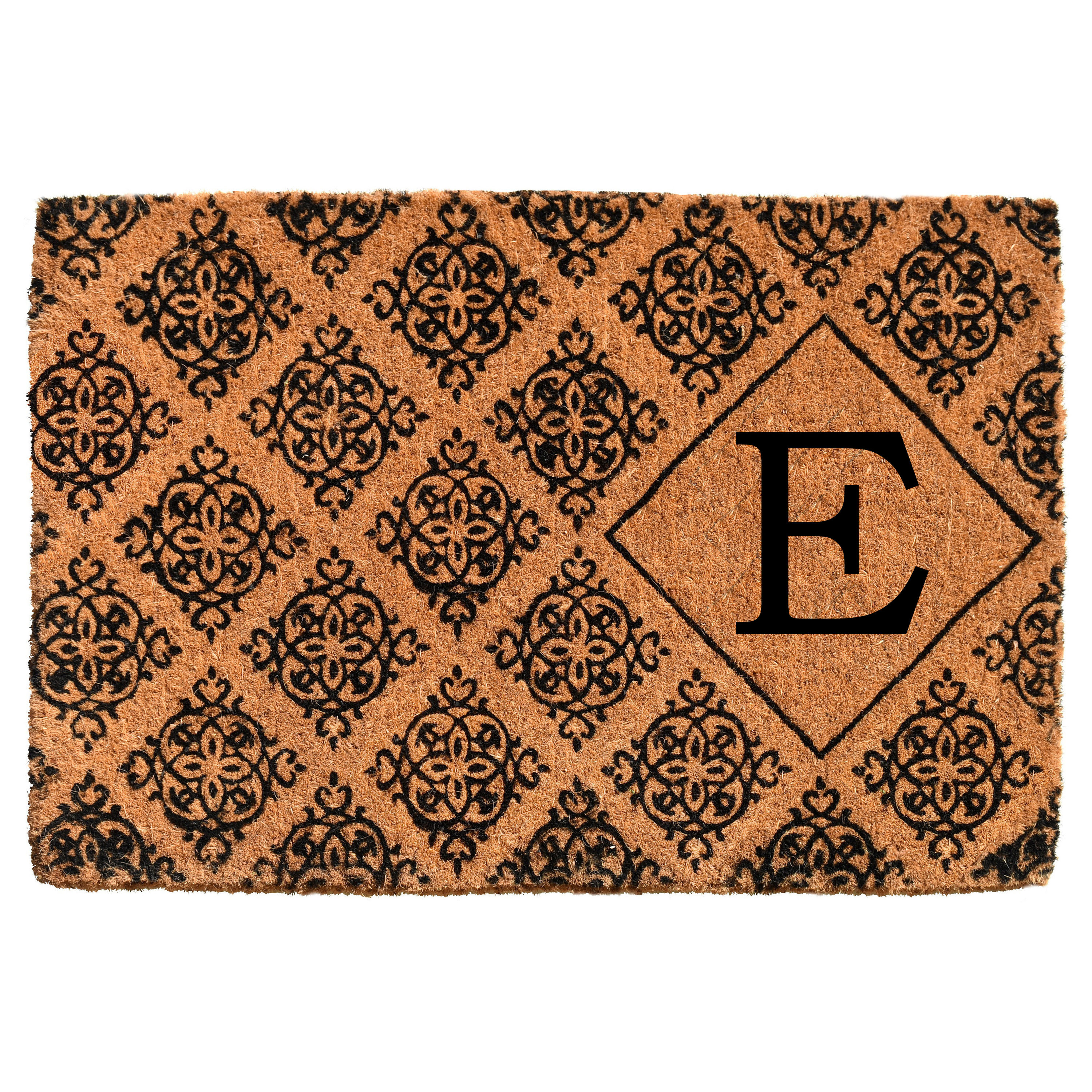Callowaymills 103332436E 24-in x 36-in Natural/Black Coir Non-Slip Grip Indoor or outdoor Decorative Door Mat