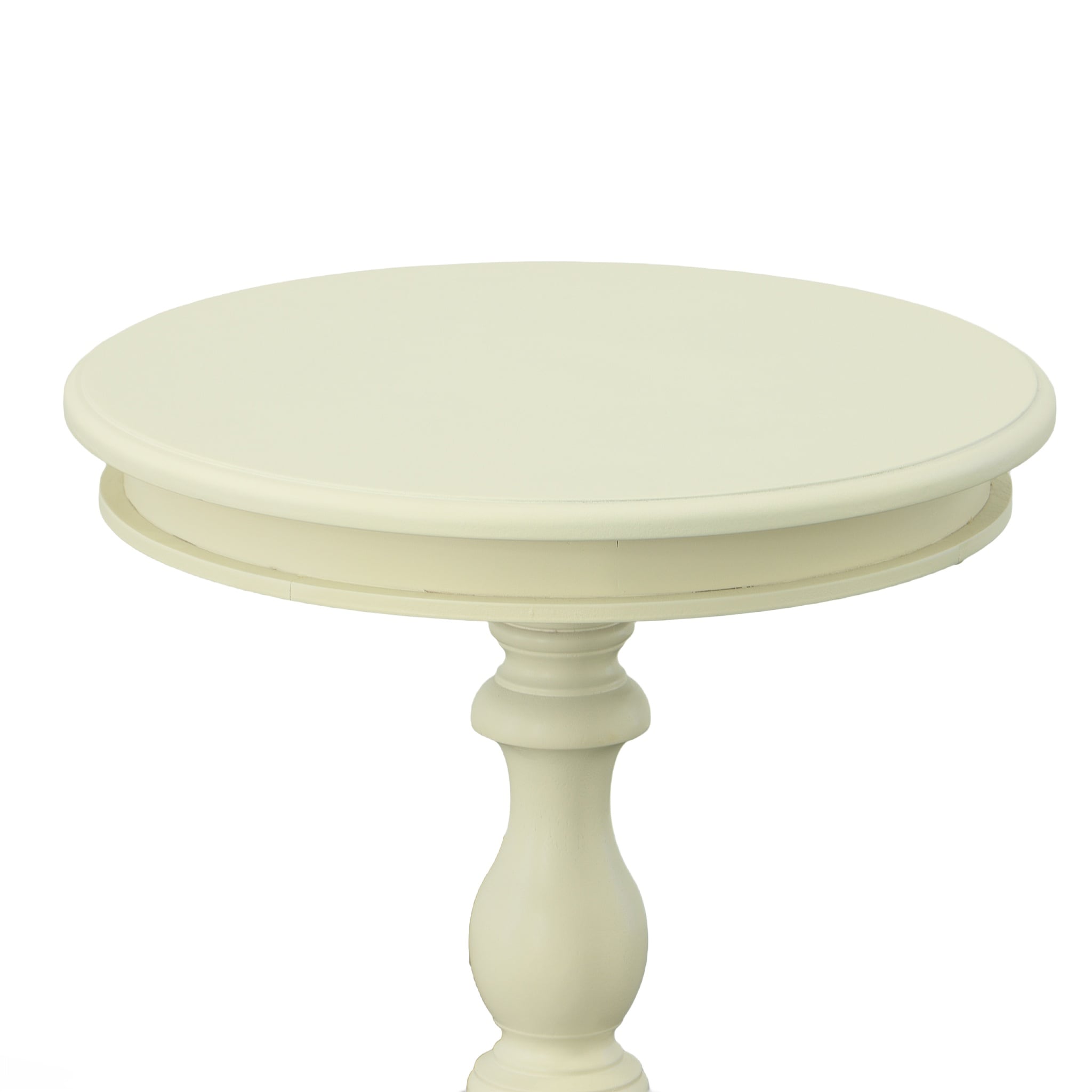 Carolina Cottage 1925-AP Gilda 19.5-in W x 25.25-in H Antique ivory Composite Round Farmhouse End Table Assembly Required