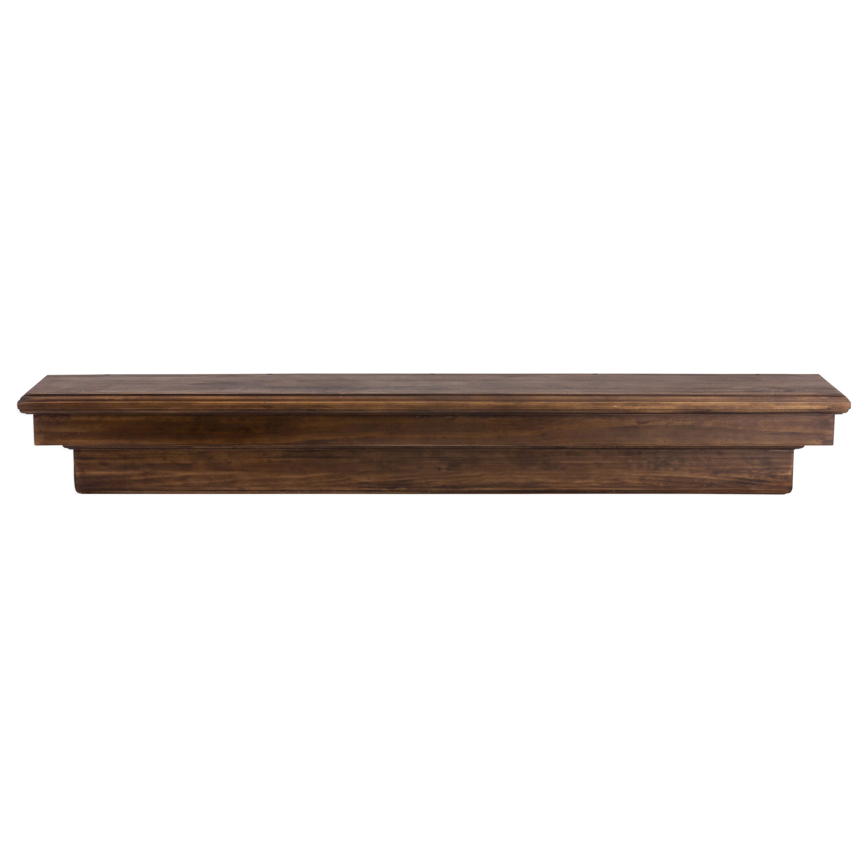 Dogberry M-FCOR-7277-DKCH 72-in W x 8.25-in H x 9.75-in D Dark Chocolate Poplar Hollow Modern Fireplace Mantel