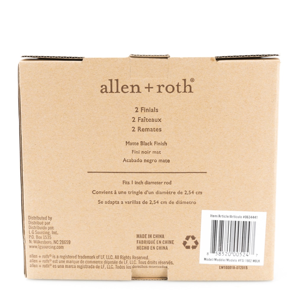 allen + roth FSI 1902 MBLK Curtain-Finials - View #4