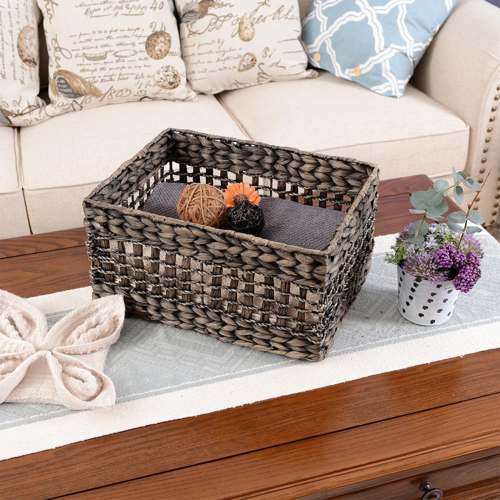 Hastings Home 2-Pack Hastings Home Baskets 12-in W x 8-in H x 16-in D Brown  Wicker Basket in the Storage Bins & Baskets department at