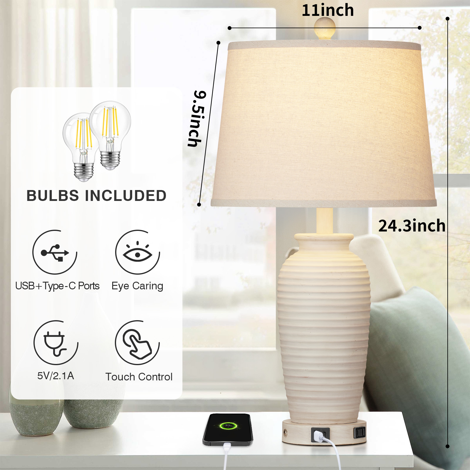 UrFurnishings TD-244 Table-Lamps - View #11