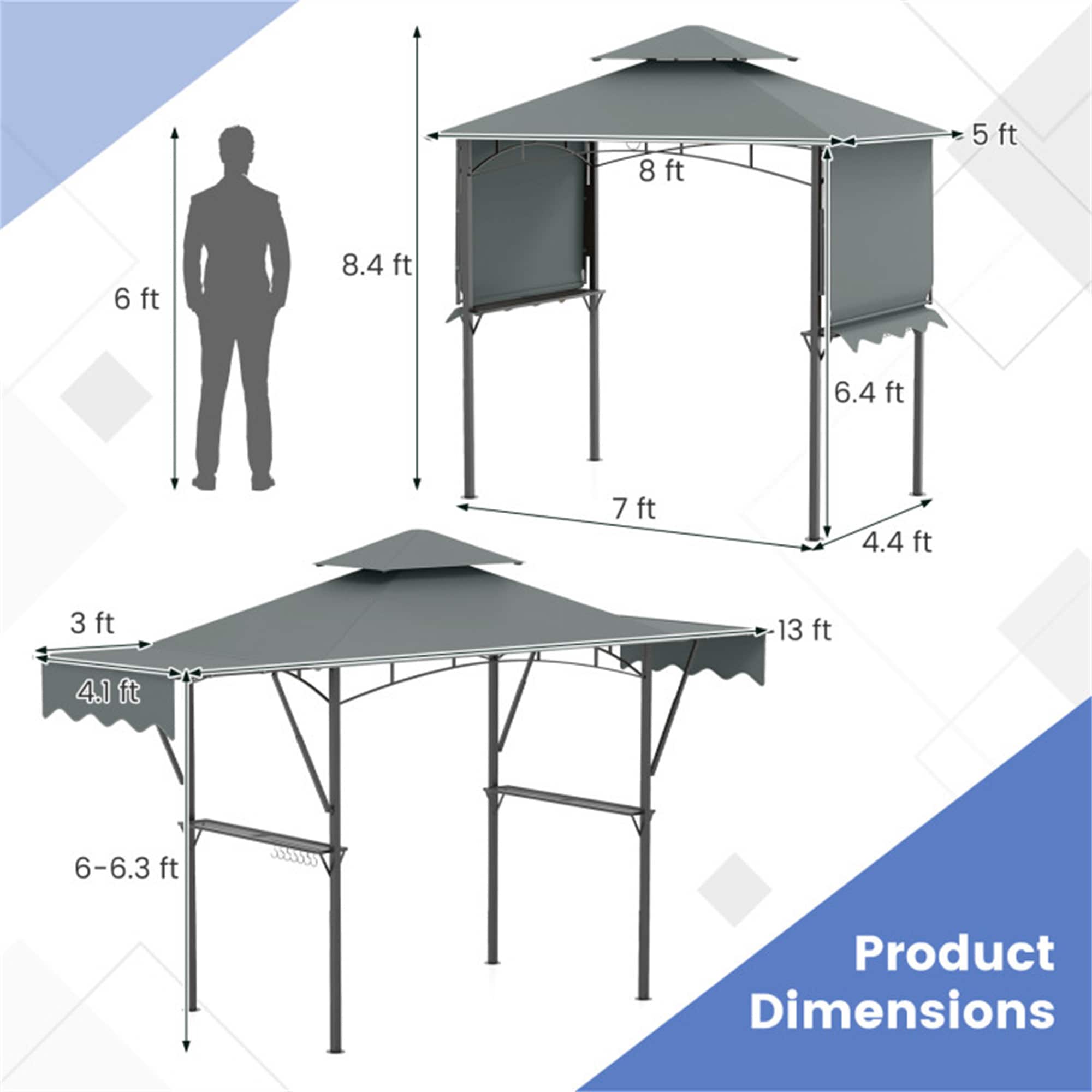 BABOOM BOM-12040GR-CO Wood-Resin-Gazebos - View #3