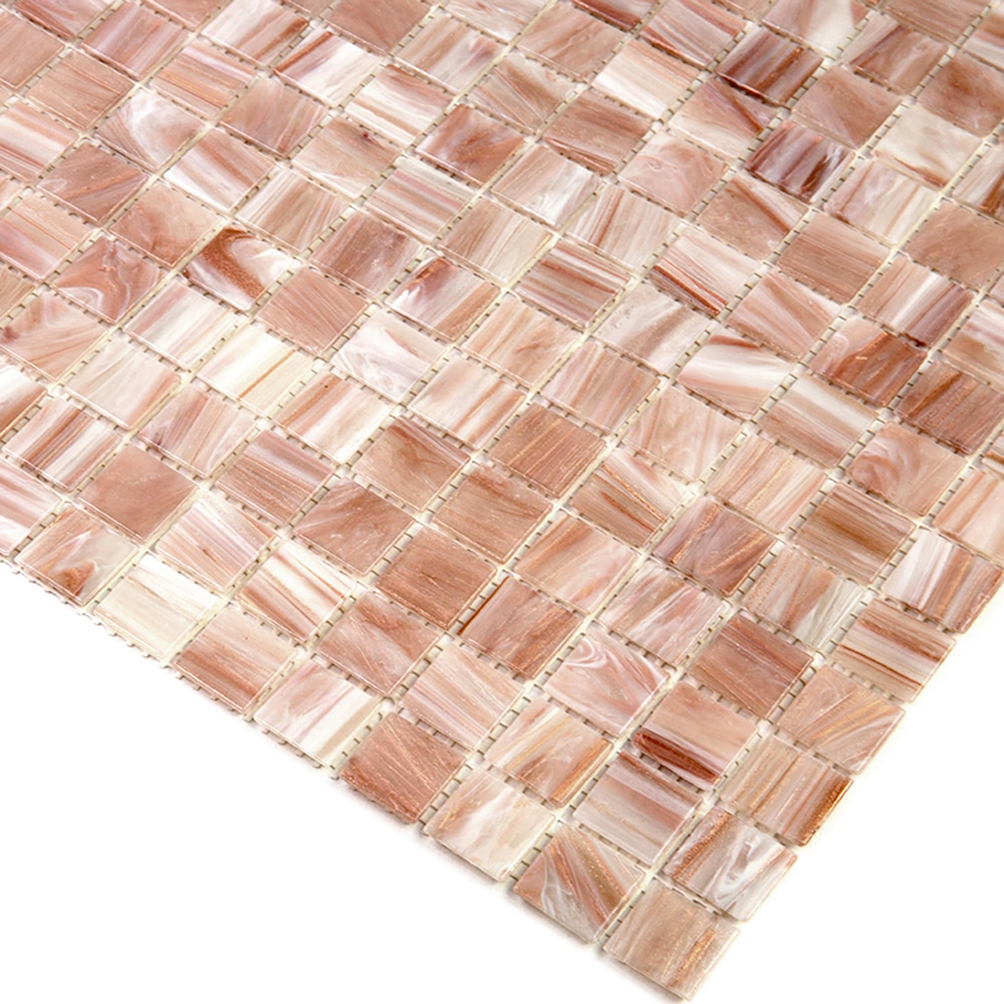 Celestial 12 in. x 12 in. Glossy Pink Glass Mosaic Tile